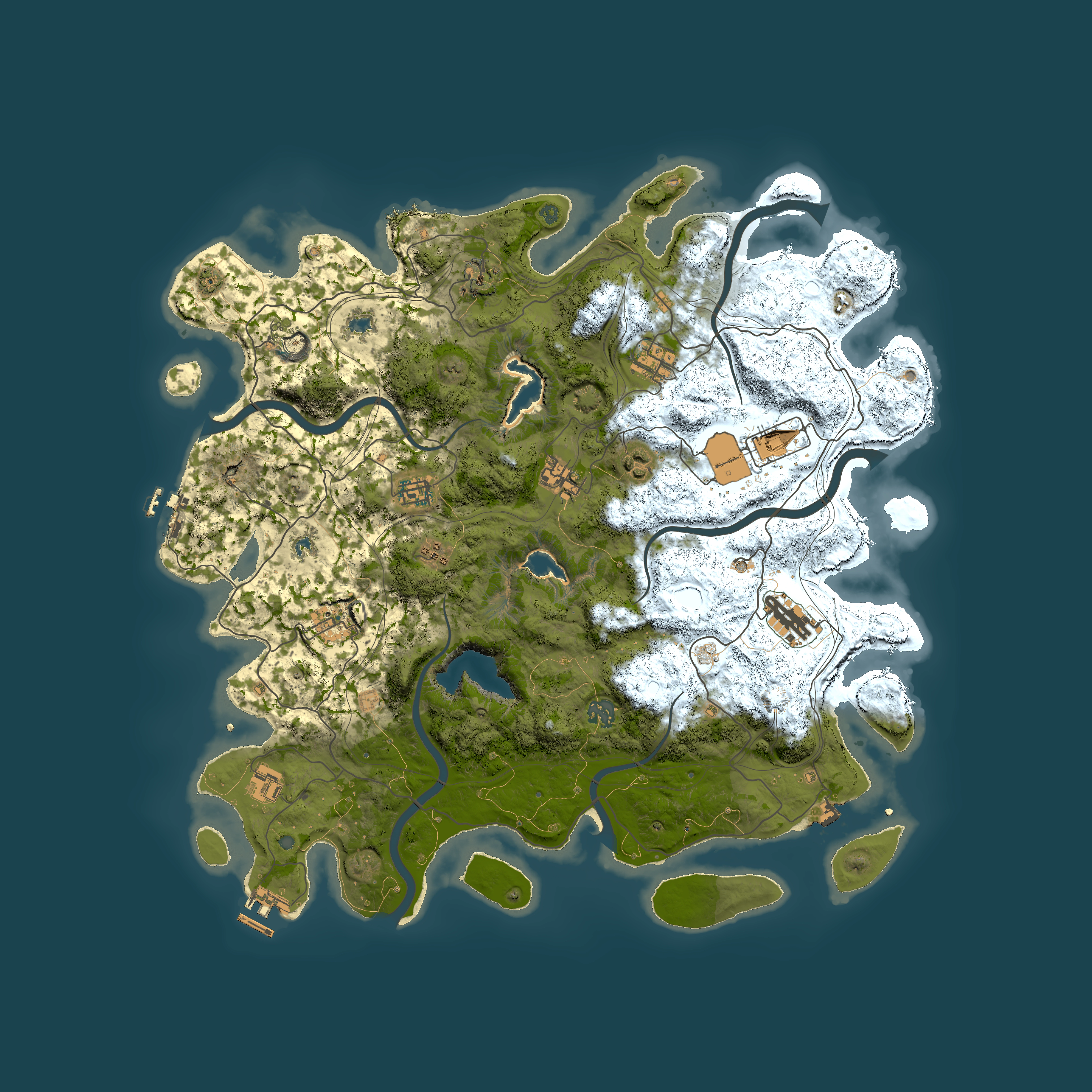 Full top-down render of Rust map seed 821470893, 4500x4500m