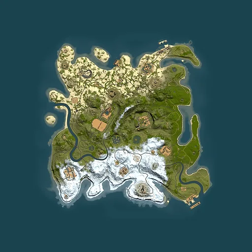 Rust map seed 2135421401, 3500x3500m top-down preview