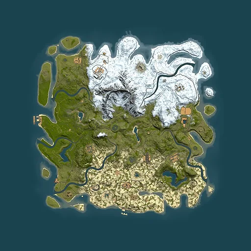 Rust map seed 275877645, 5000x5000m top-down preview