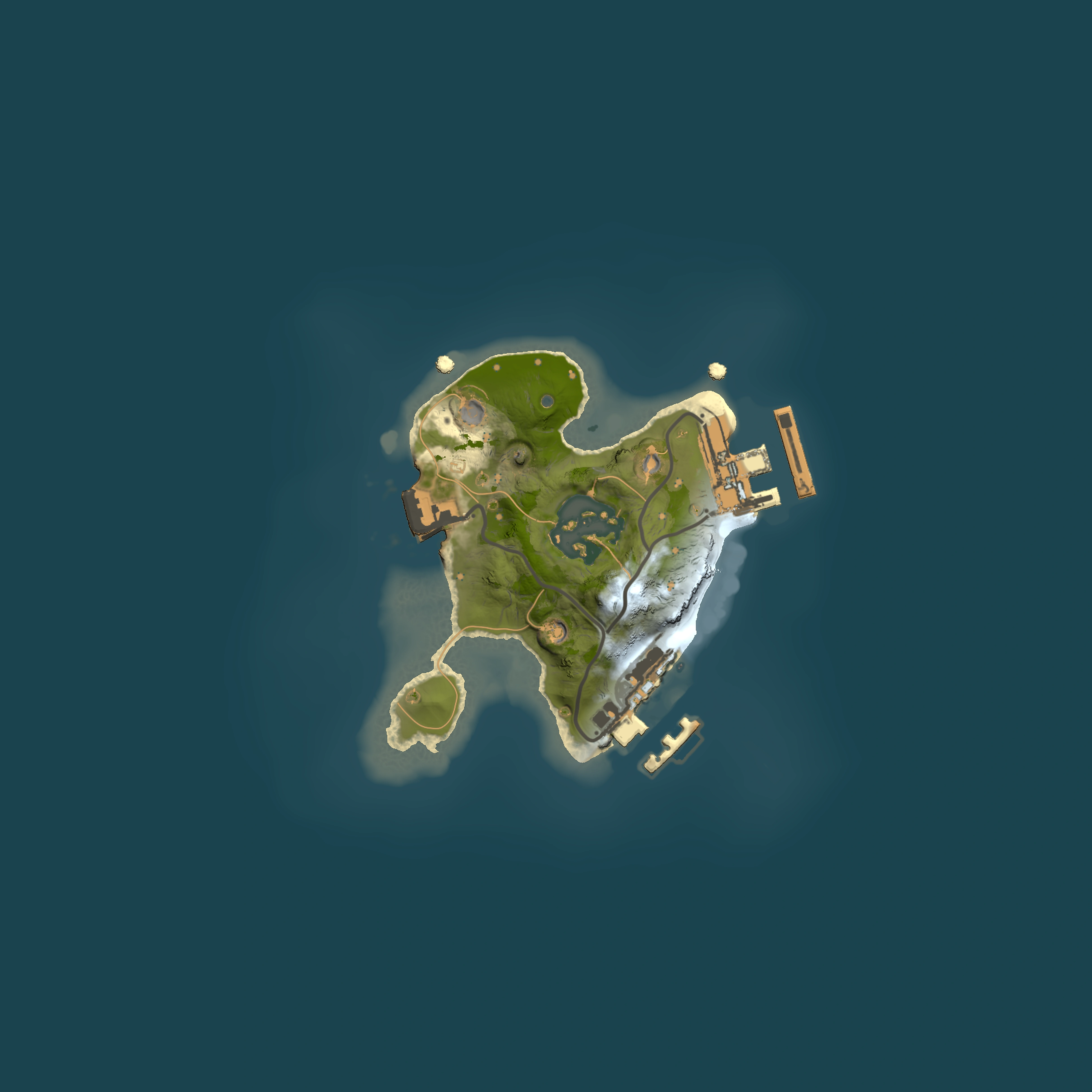 Full top-down render of Rust map seed 1550629542, 1500x1500m
