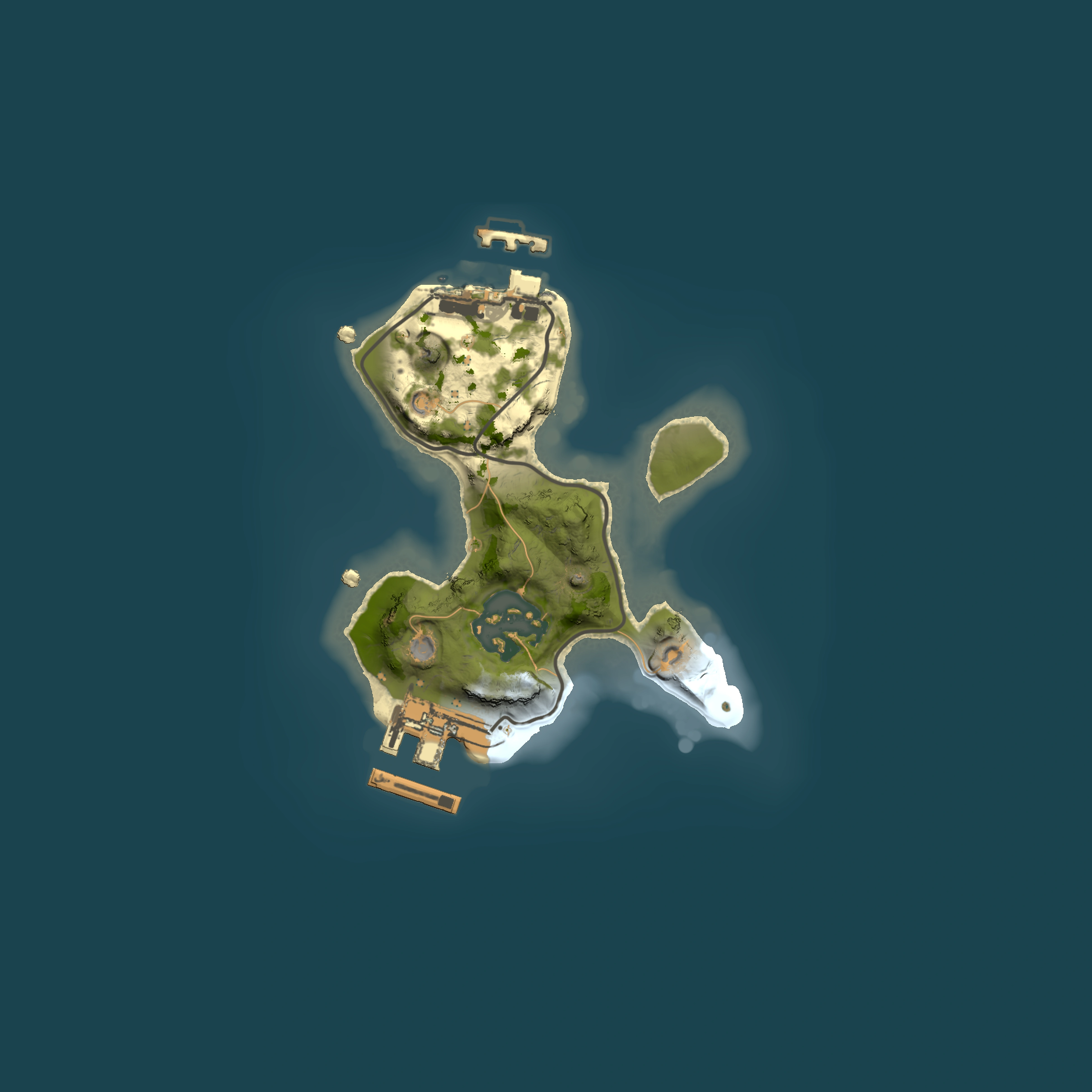 Full top-down render of Rust map seed 1833799879, 1500x1500m