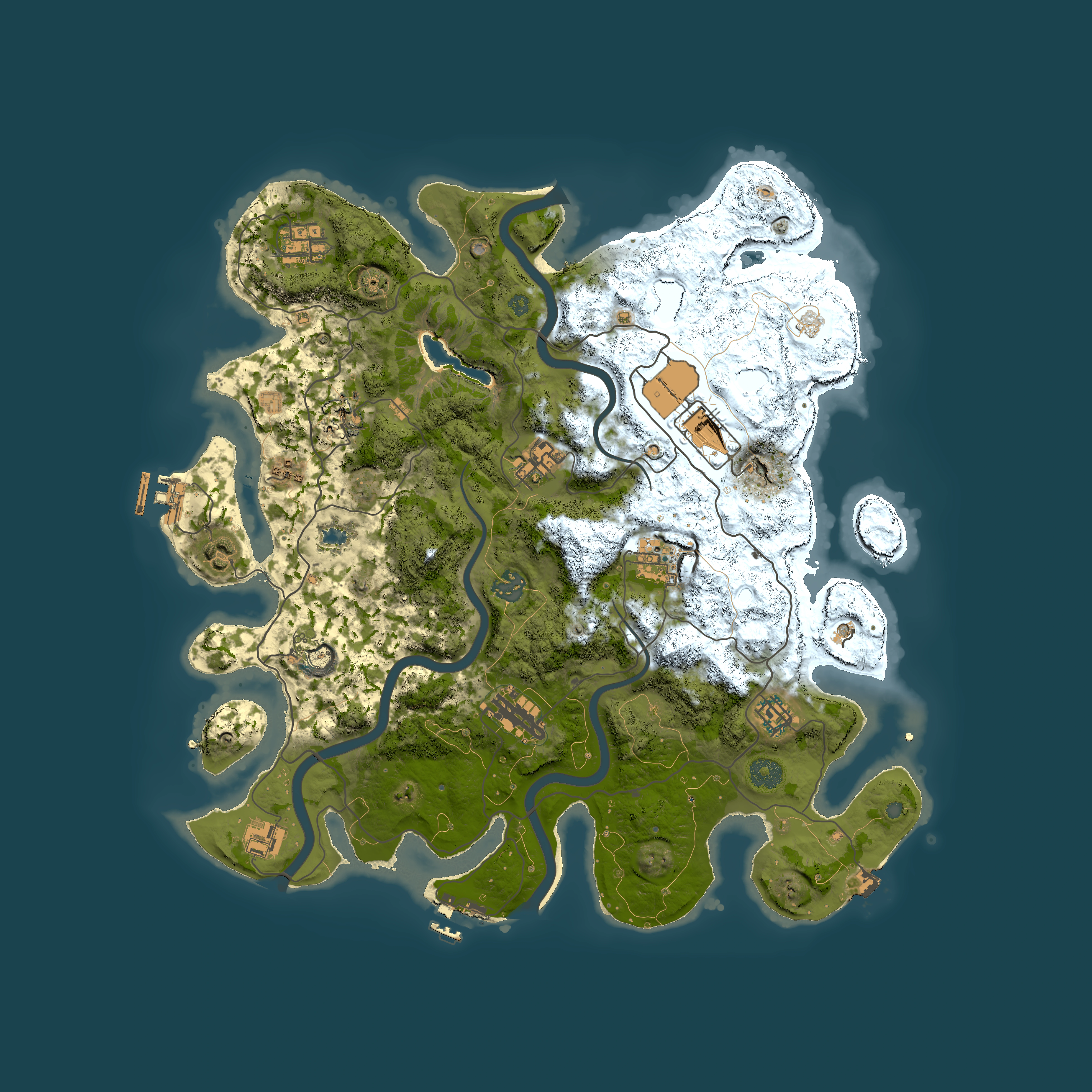 Full top-down render of Rust map seed 120586513, 4000x4000m