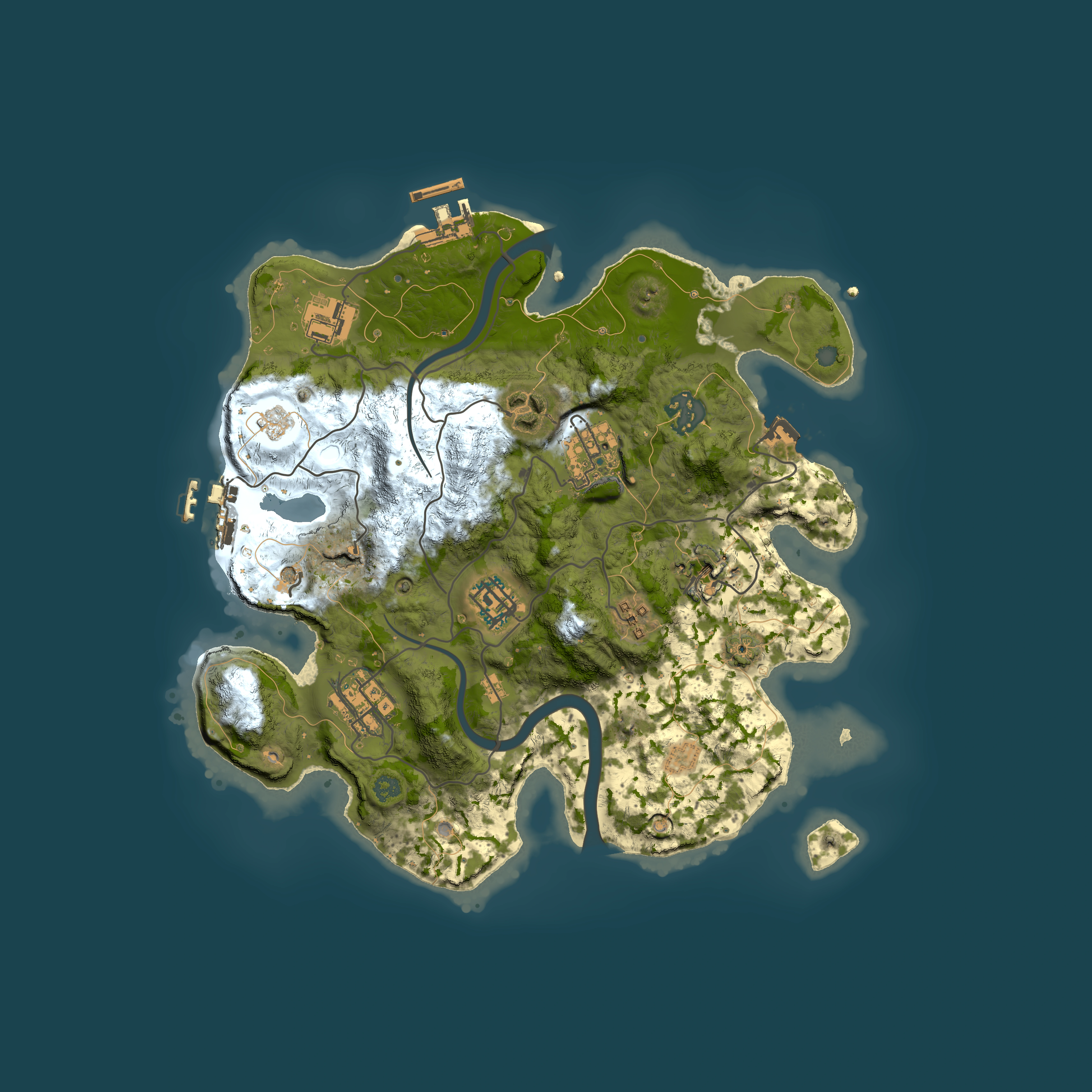 Full top-down render of Rust map seed 959108860, 3000x3000m