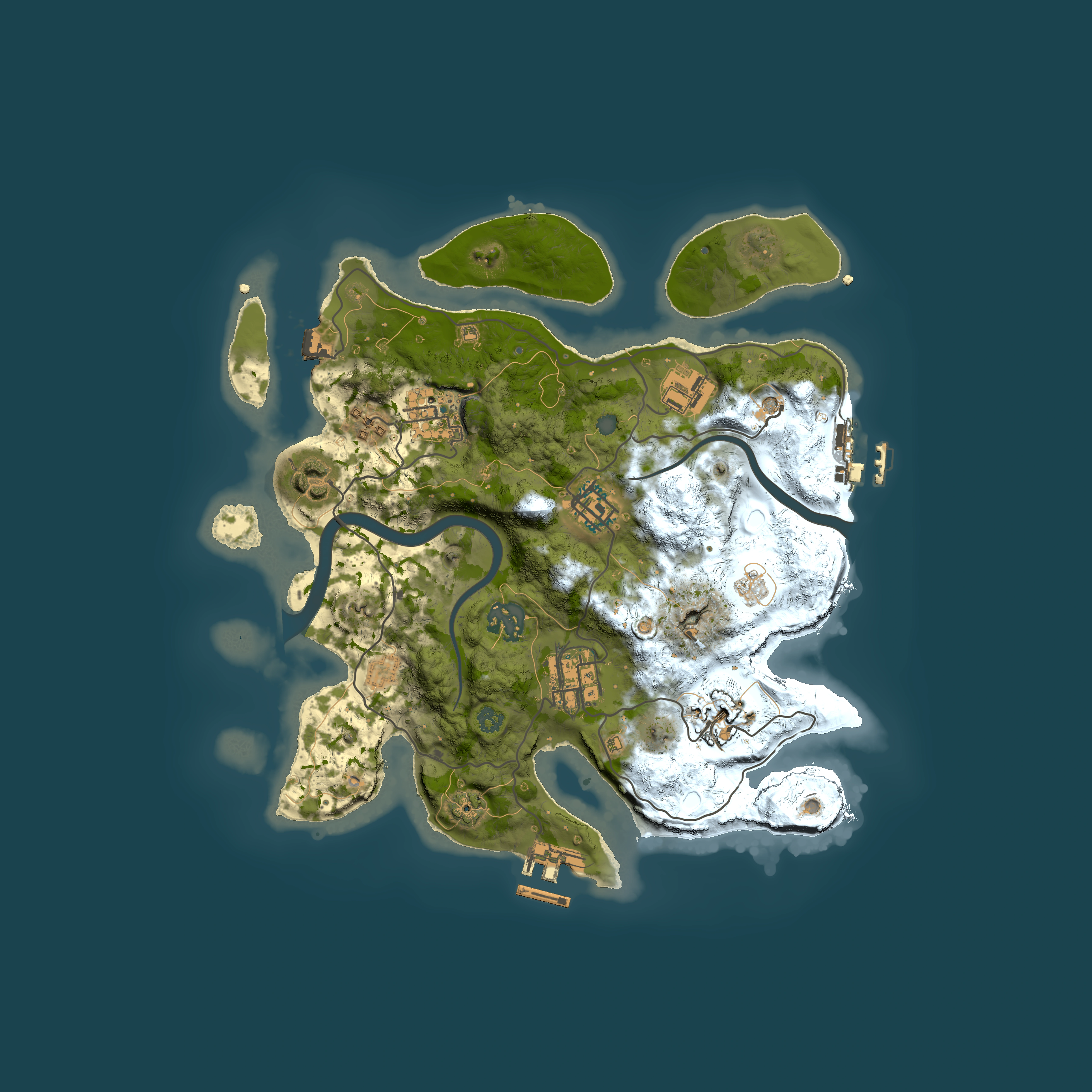 Full top-down render of Rust map seed 2018442433, 3000x3000m