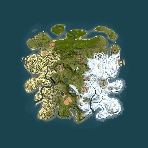 Rust map seed 1351441066, 3500x3500m top-down preview