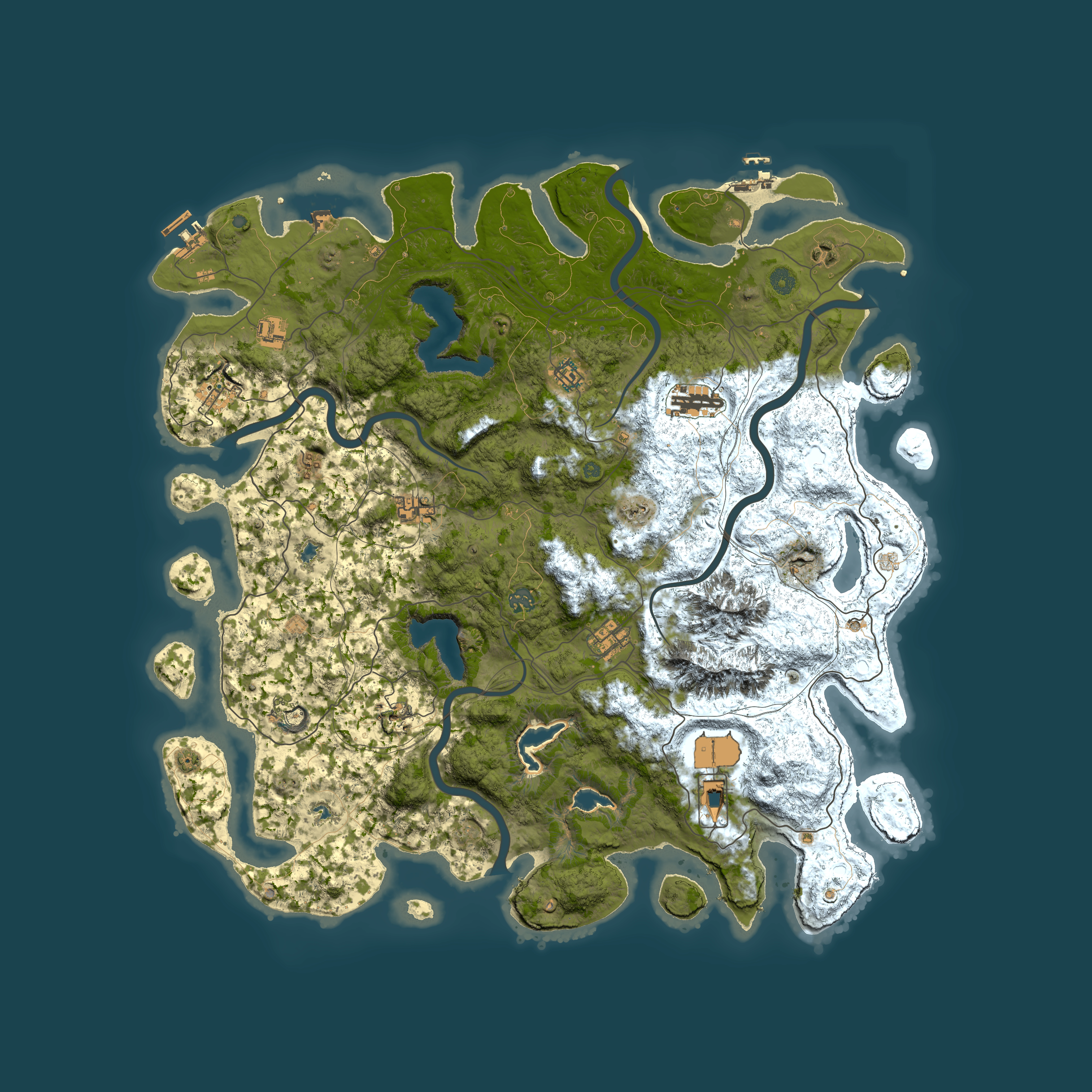 Full top-down render of Rust map seed 1004046670, 5000x5000m