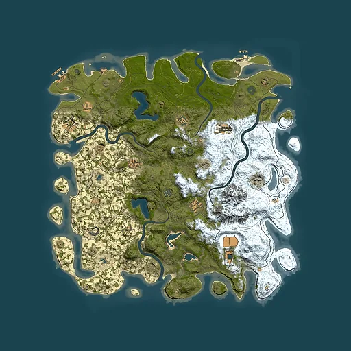 Rust map seed 1004046670, 5000x5000m top-down preview