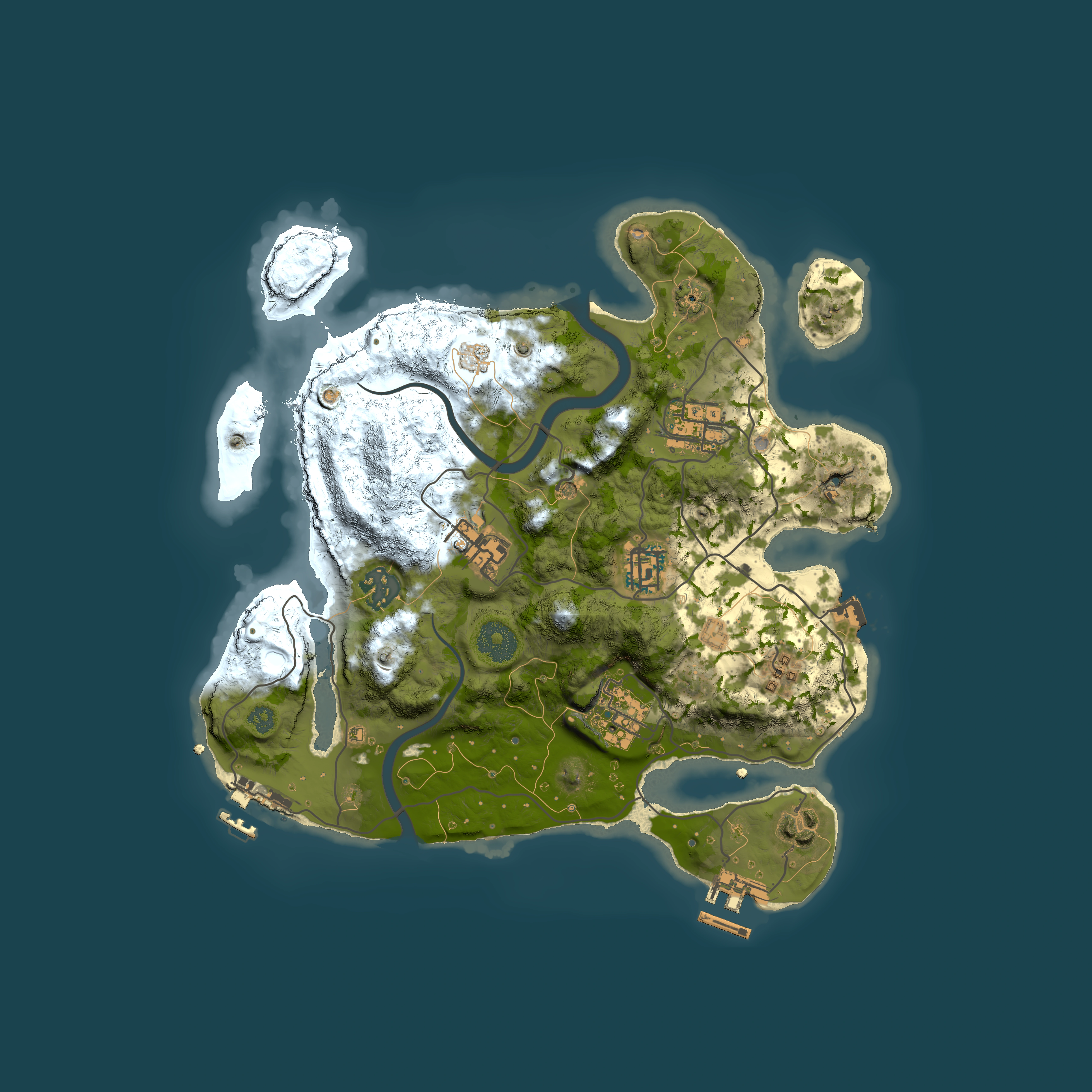 Full top-down render of Rust map seed 366880609, 3000x3000m