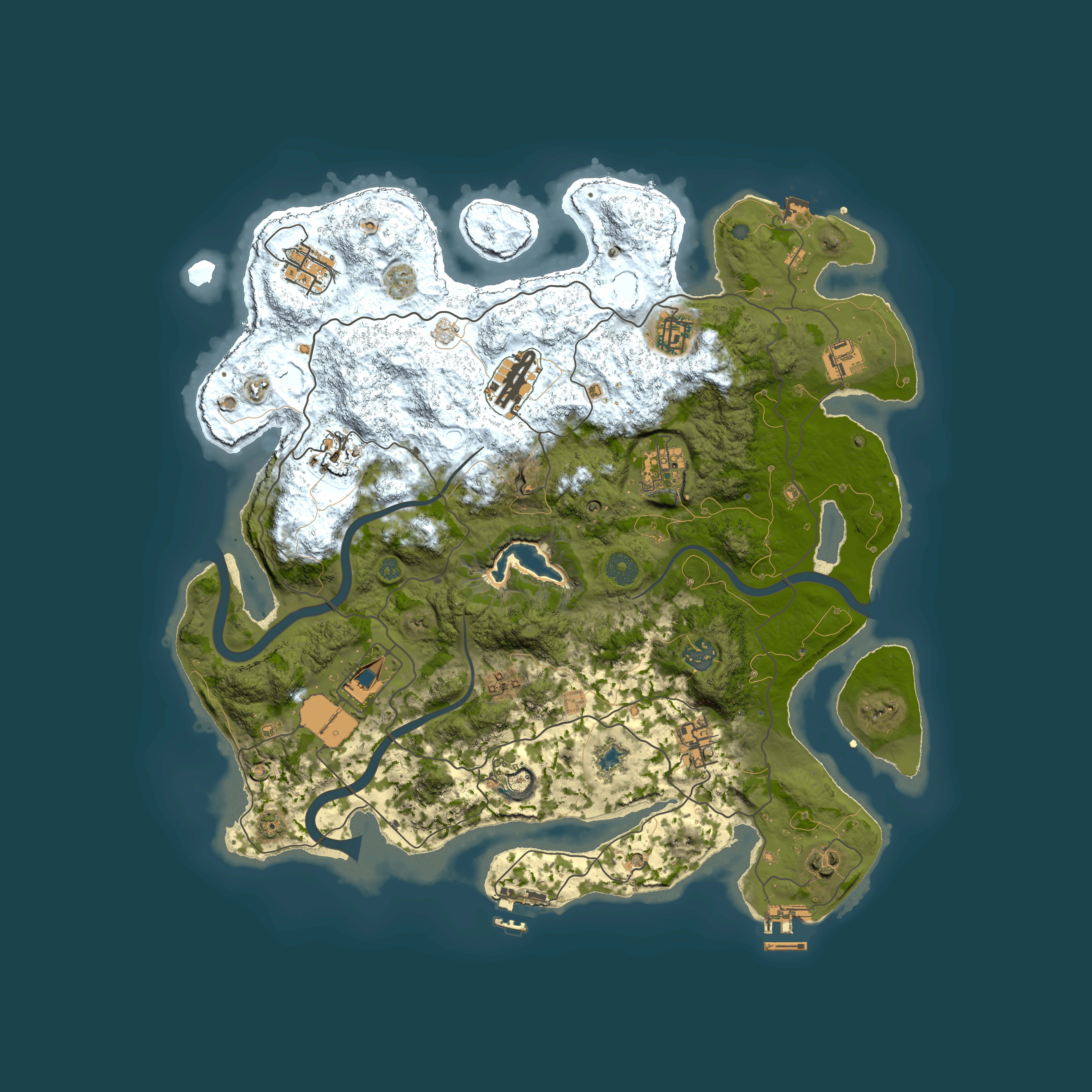 Full top-down render of Rust map seed 804140010, 4000x4000m