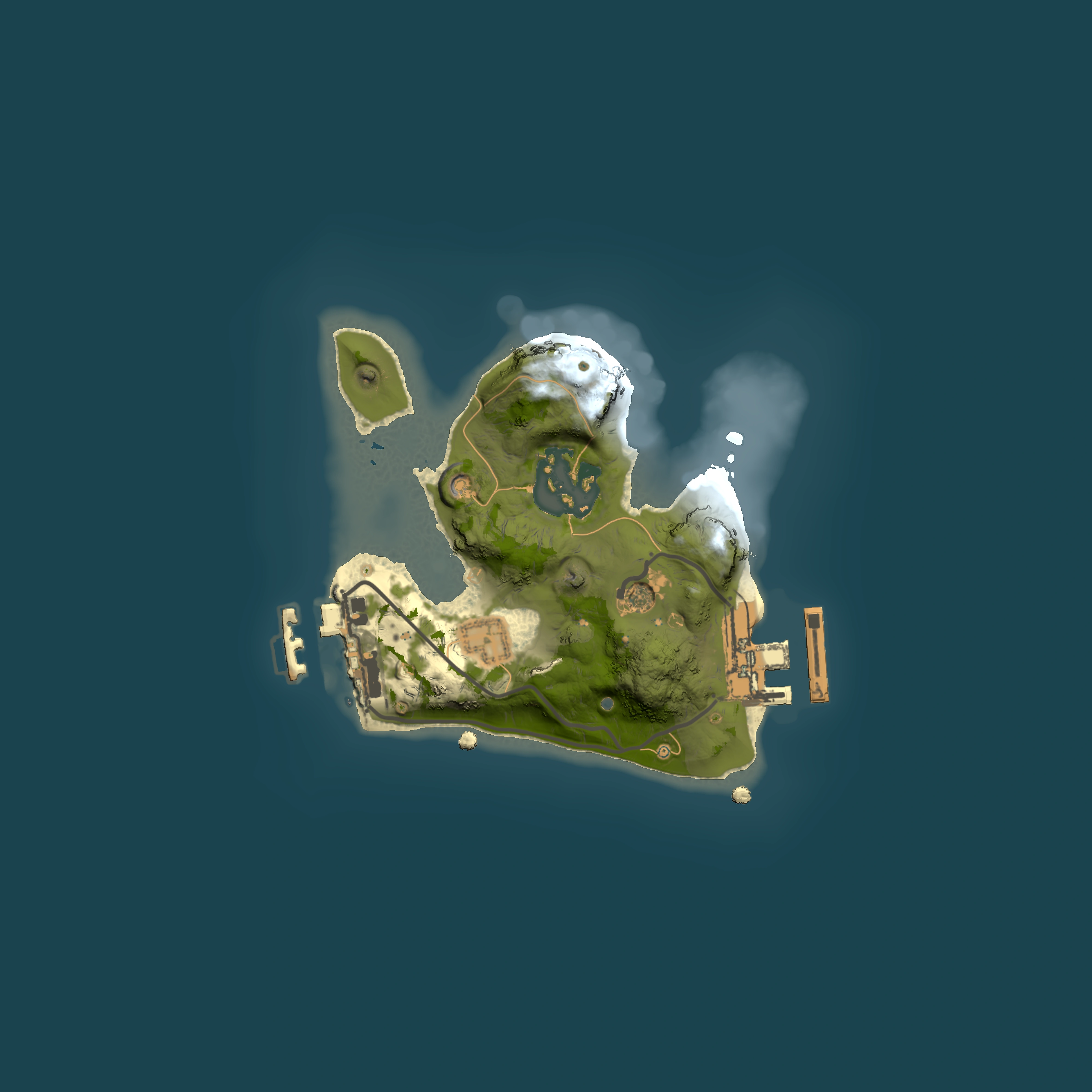 Full top-down render of Rust map seed 1558616301, 1500x1500m