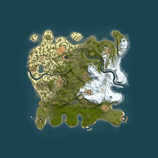 Rust map seed 211530091, 3500x3500m top-down preview