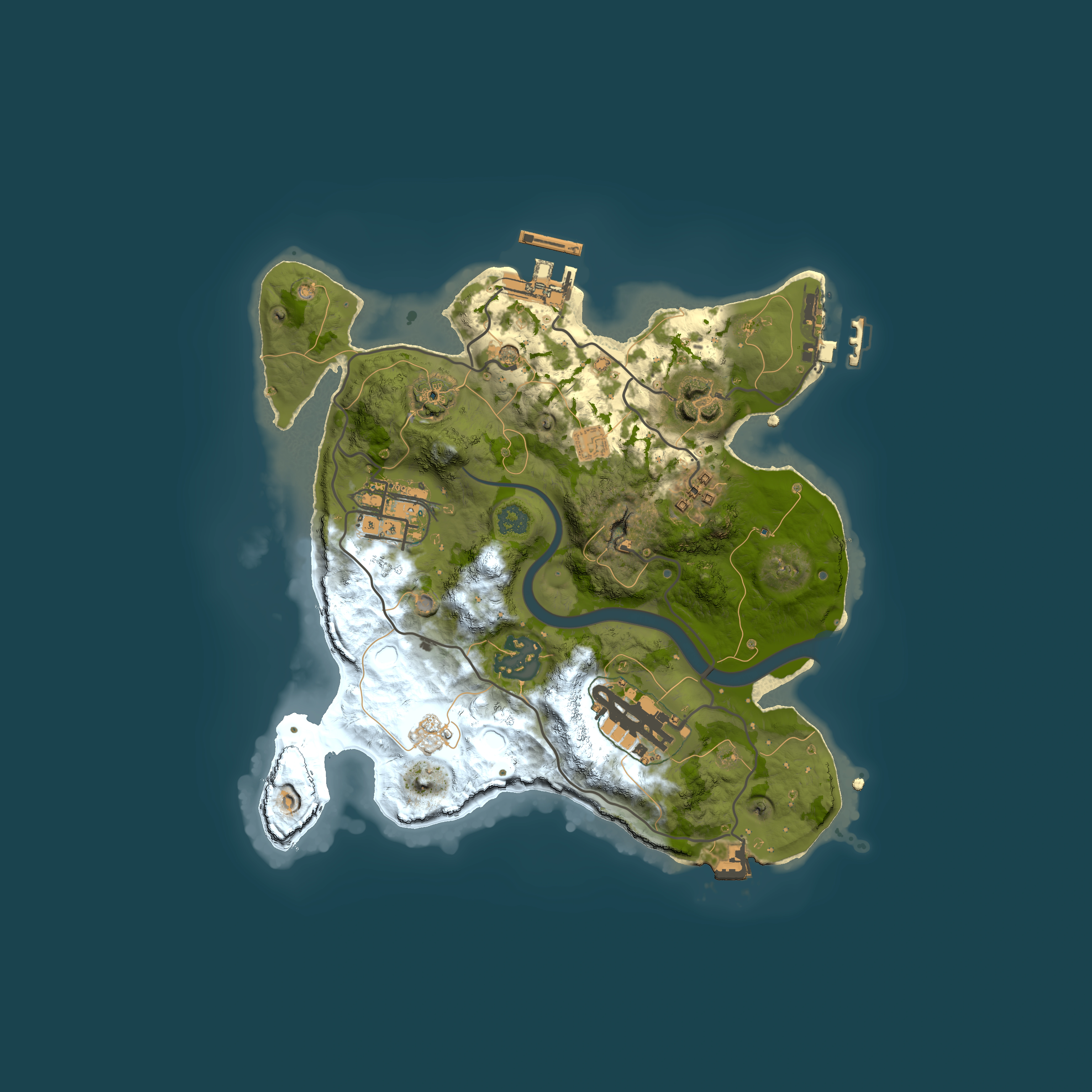 Full top-down render of Rust map seed 34241998, 2500x2500m