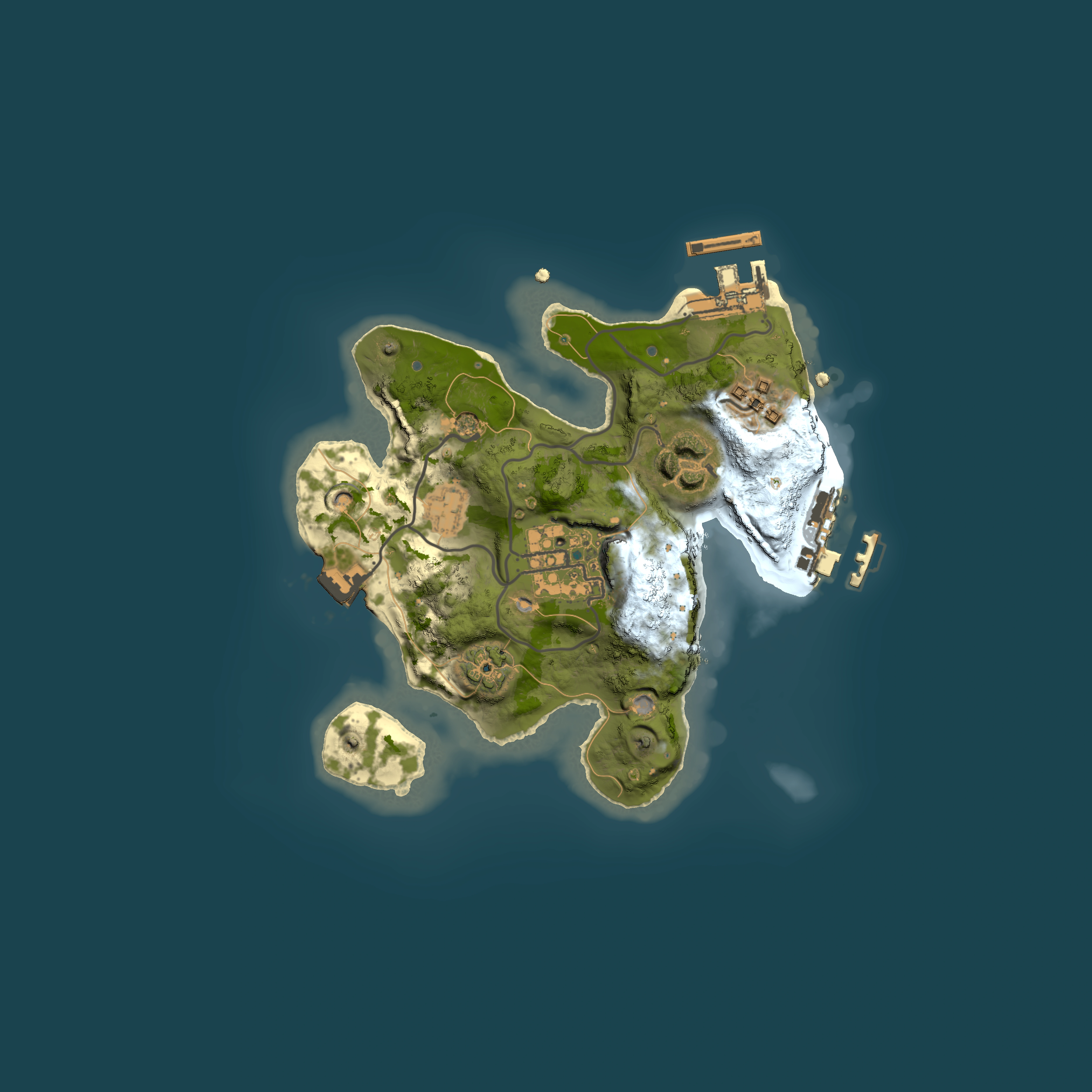 Full top-down render of Rust map seed 1635858203, 2000x2000m