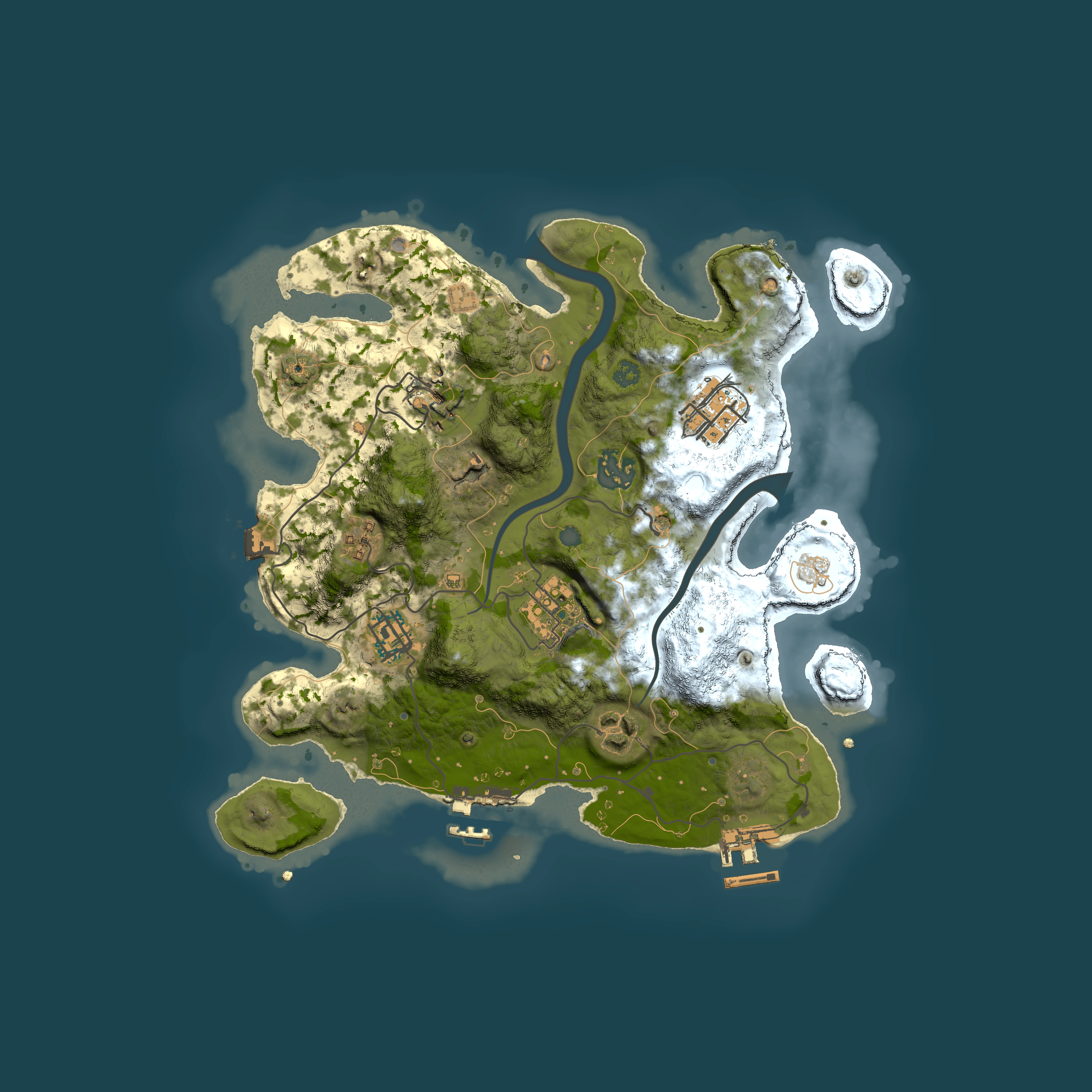 Full top-down render of Rust map seed 1217986184, 3000x3000m