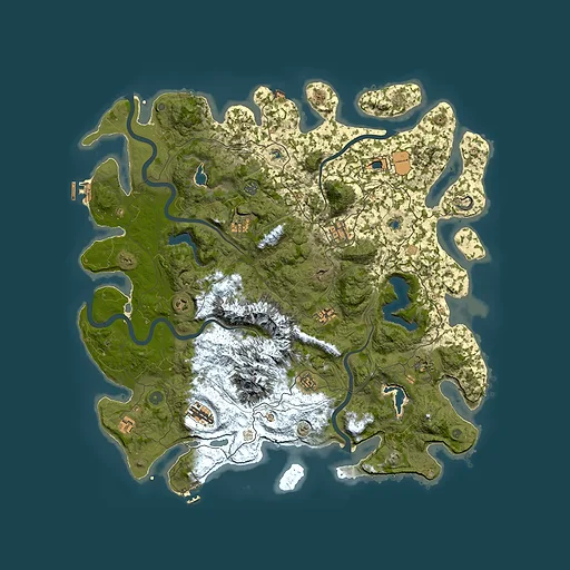 Rust map seed 146533363, 5000x5000m top-down preview