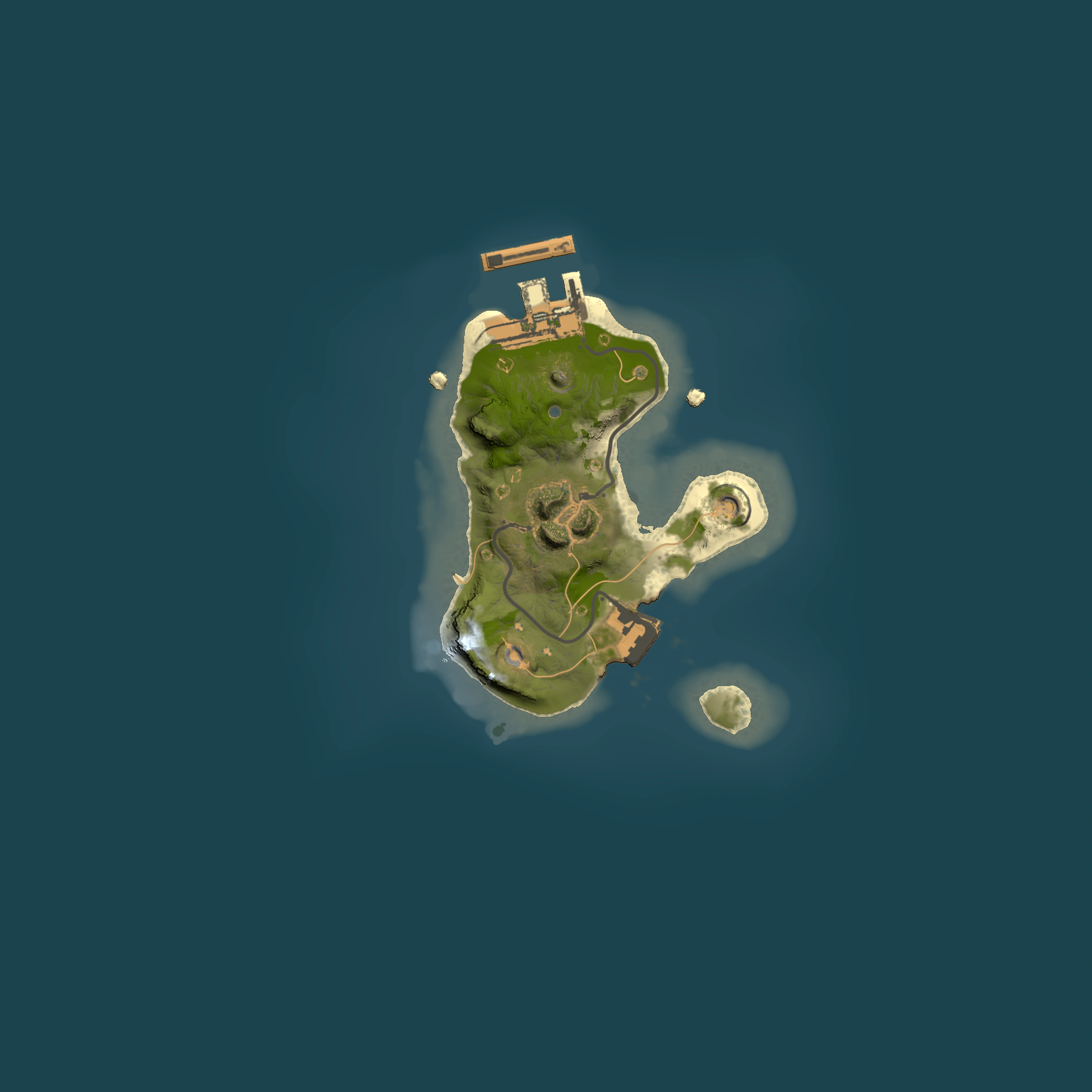 Full top-down render of Rust map seed 275025855, 1500x1500m