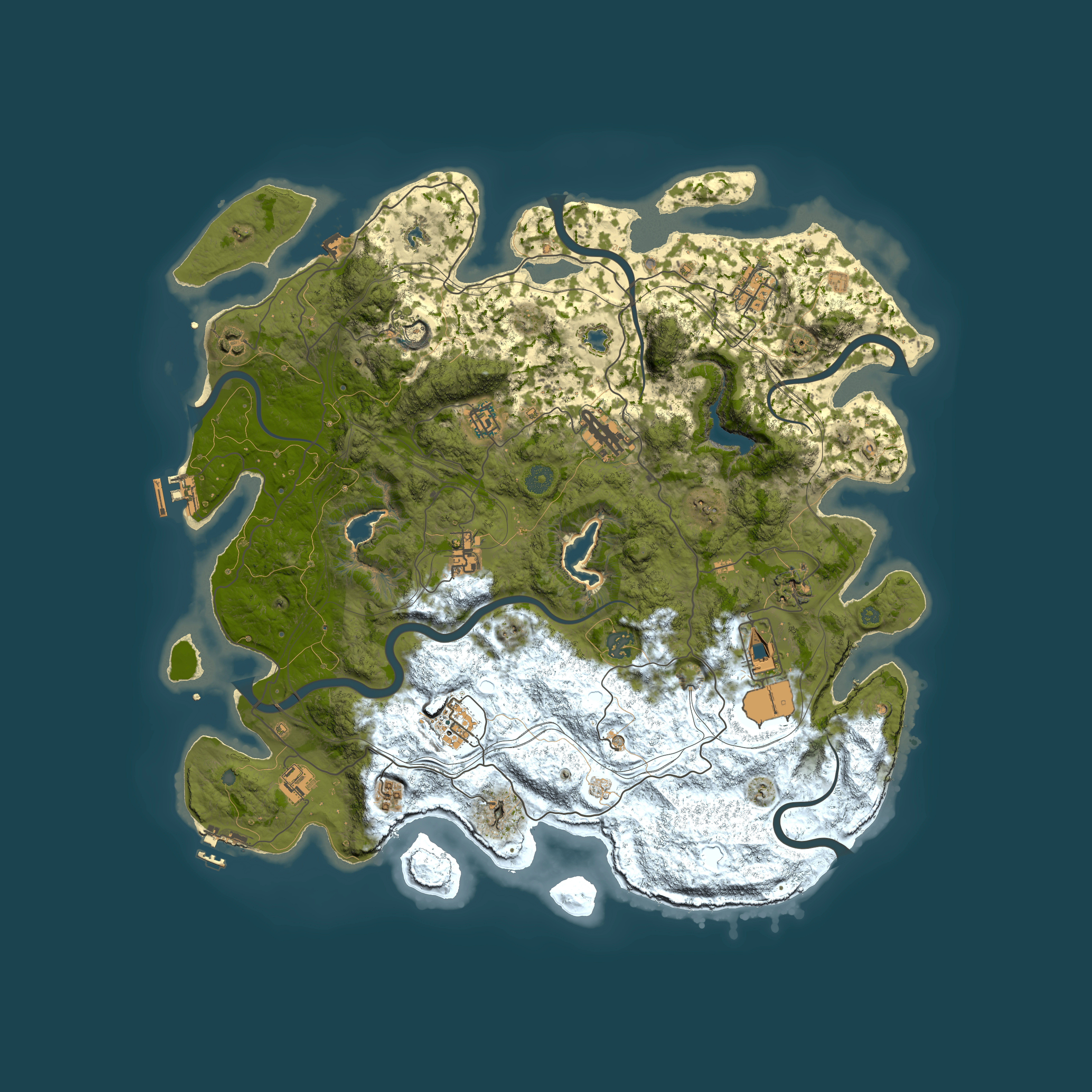 Full top-down render of Rust map seed 1588988554, 4500x4500m