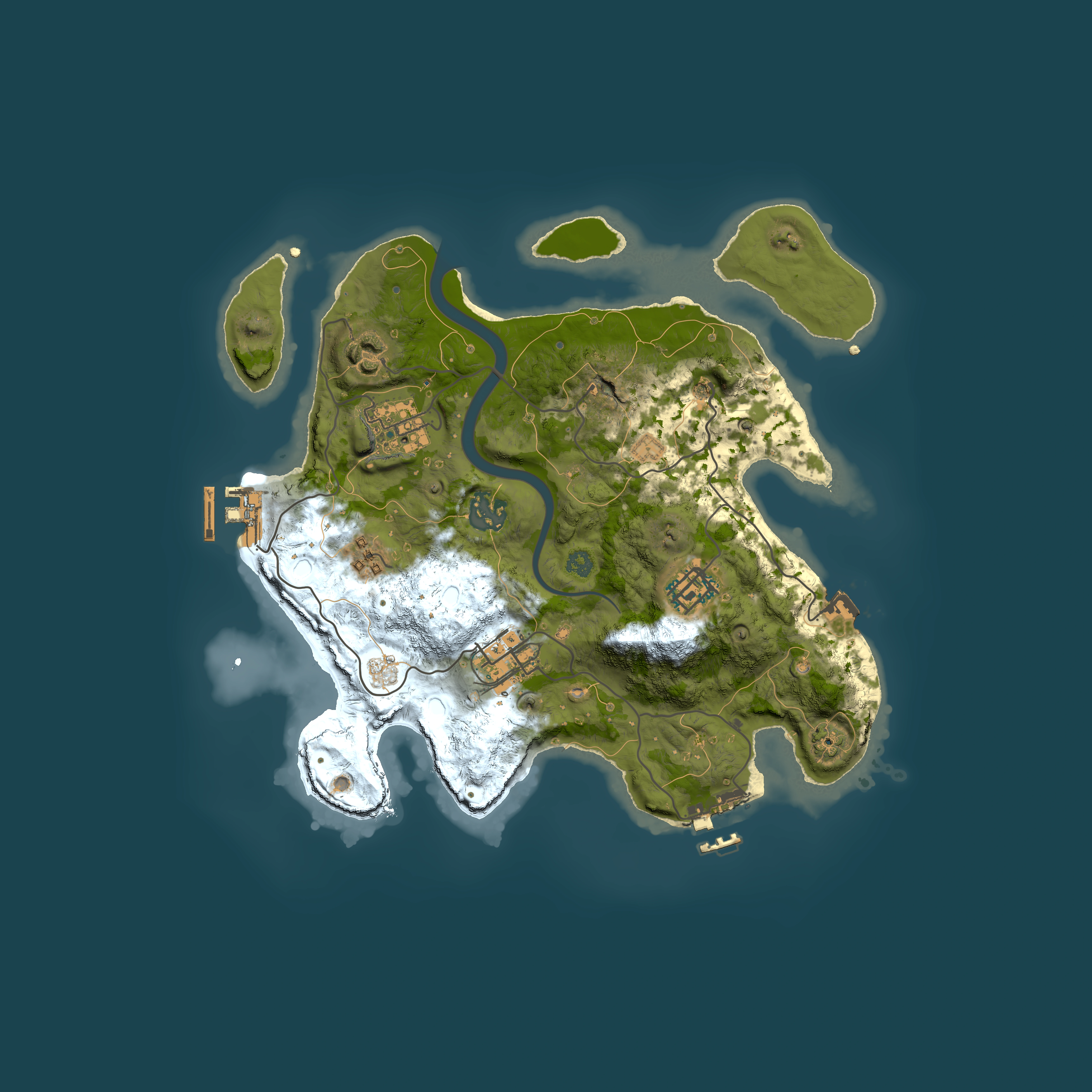 Full top-down render of Rust map seed 1551300237, 3000x3000m