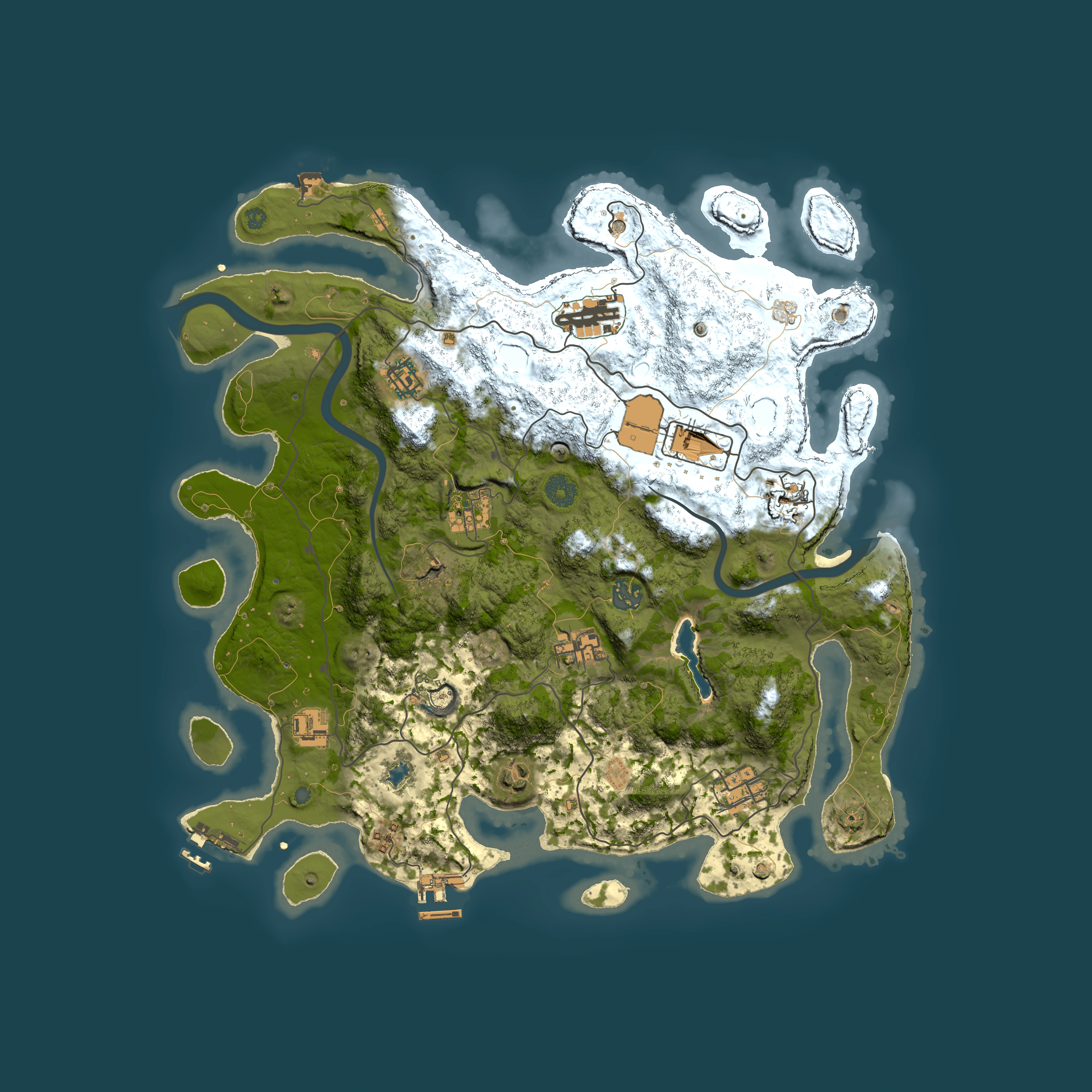 Full top-down render of Rust map seed 1165980682, 4000x4000m