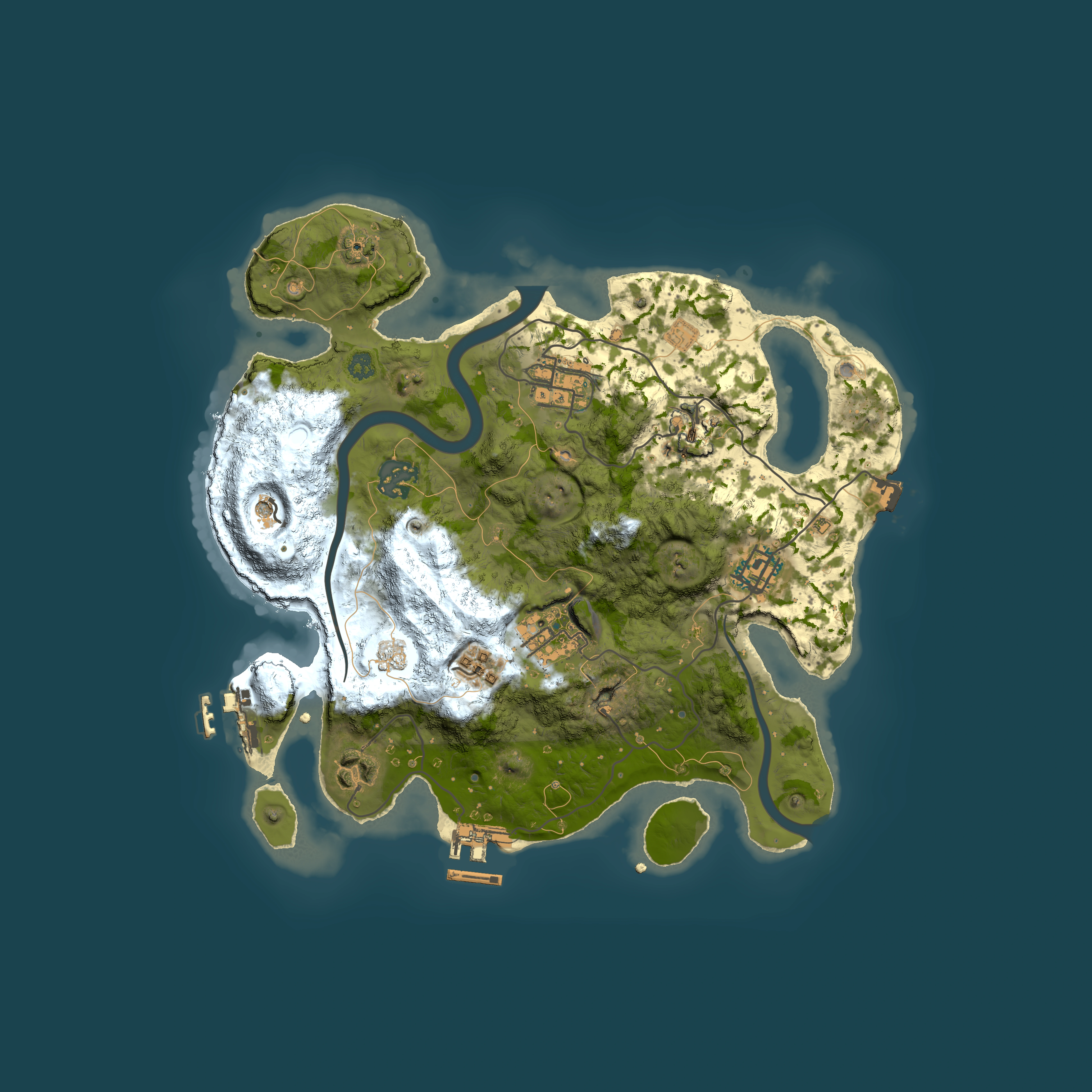 Full top-down render of Rust map seed 626365894, 3000x3000m
