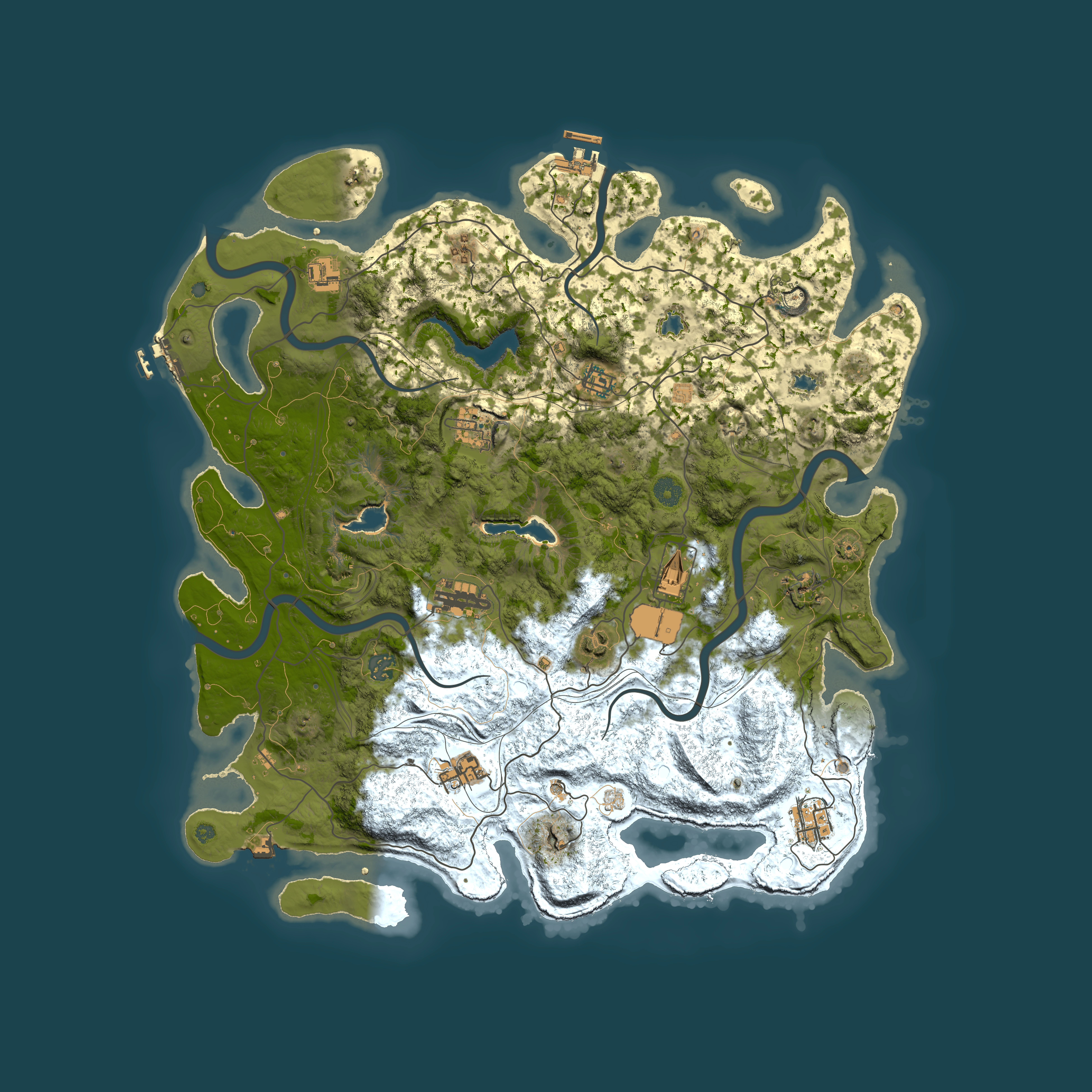 Full top-down render of Rust map seed 2009467419, 4500x4500m