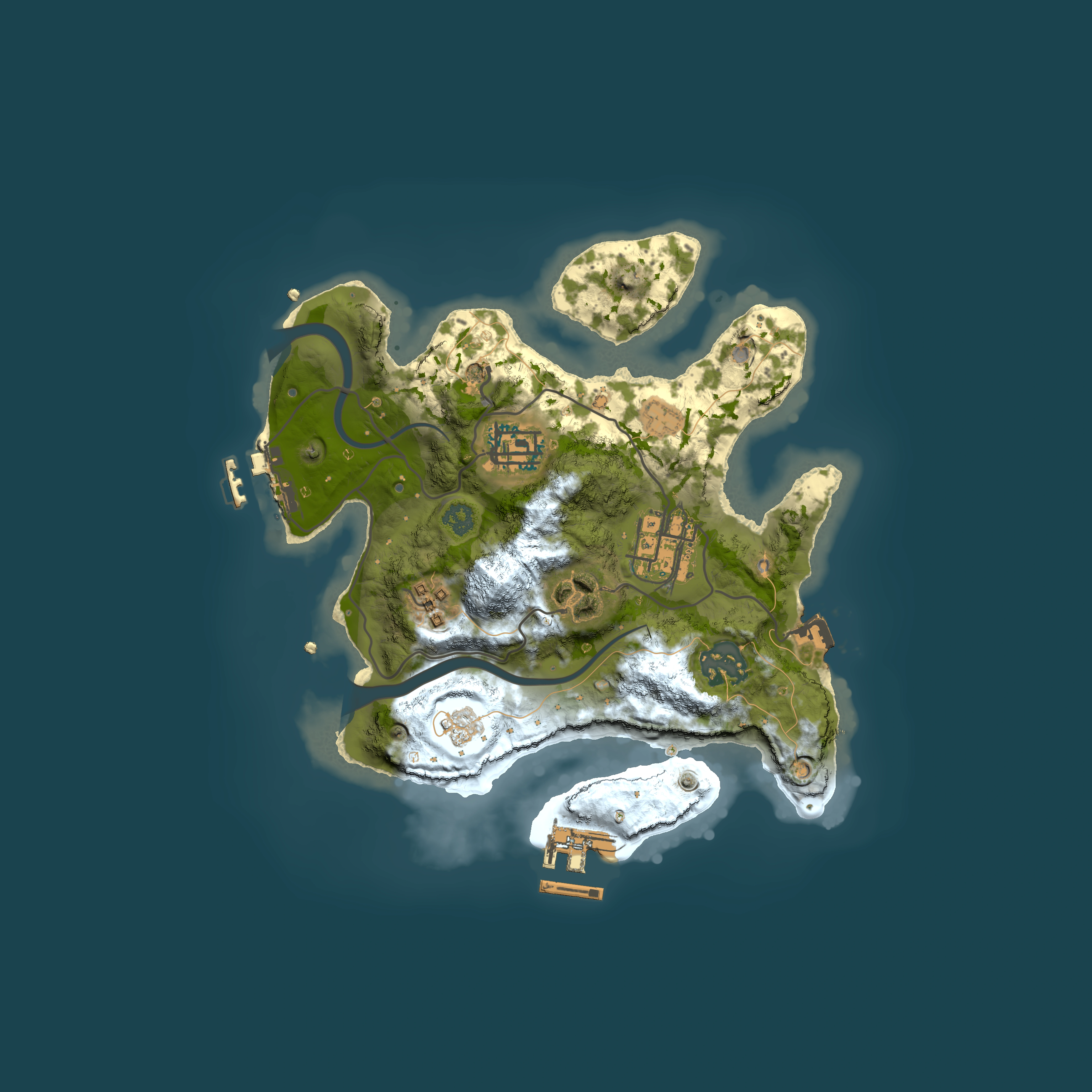Full top-down render of Rust map seed 1781811354, 2500x2500m