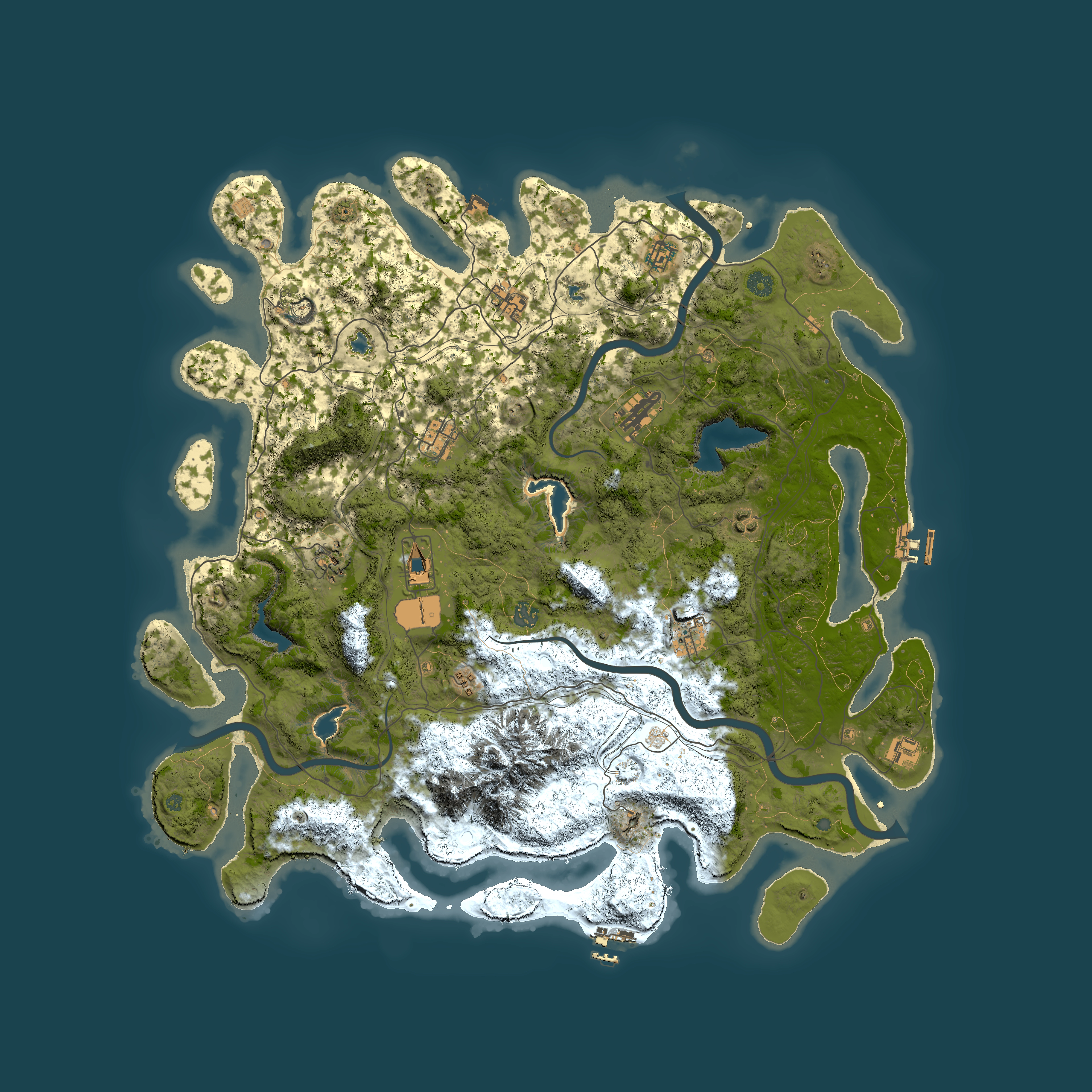 Full top-down render of Rust map seed 1289551685, 5000x5000m