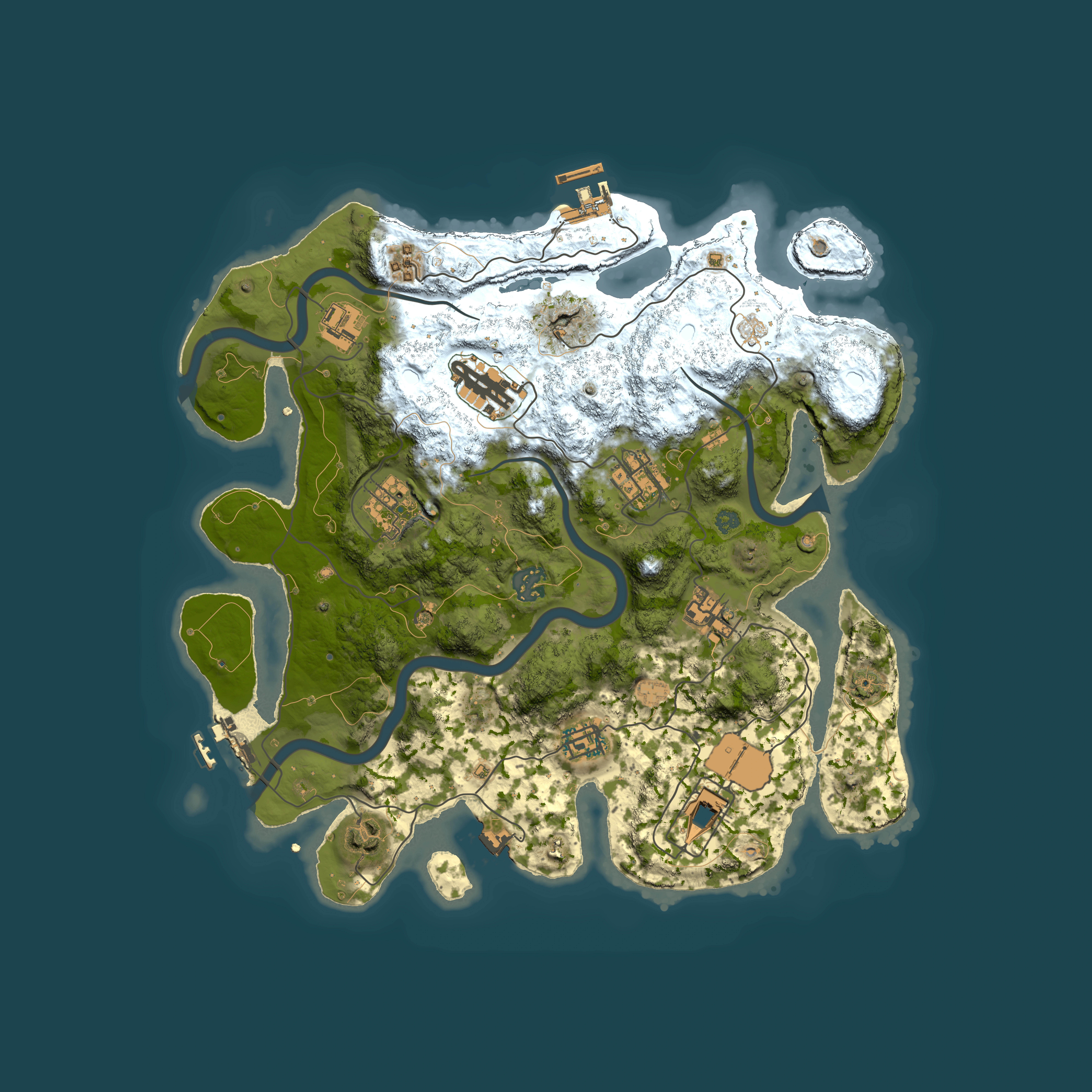 Full top-down render of Rust map seed 886231031, 3500x3500m