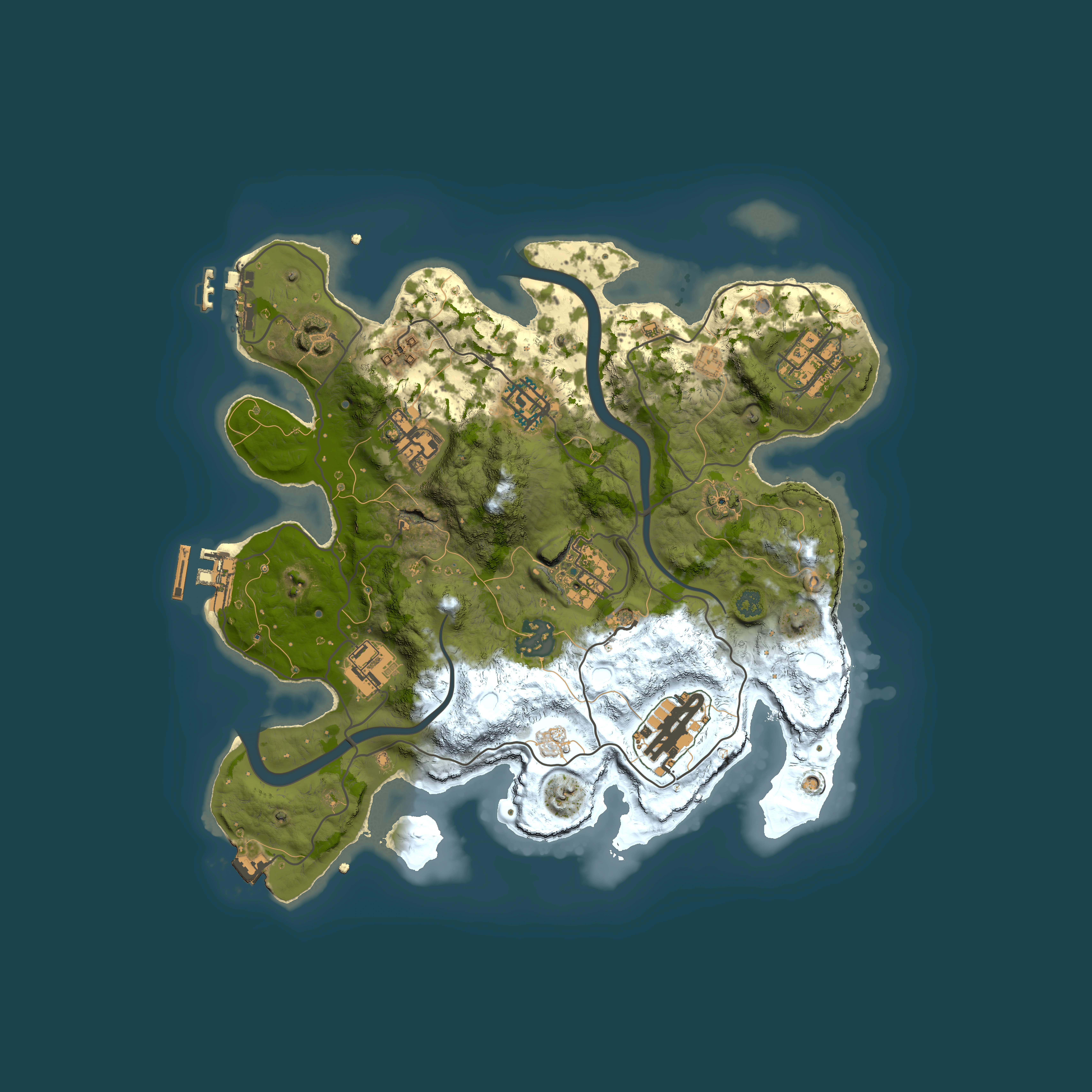Full top-down render of Rust map seed 85218706, 3000x3000m