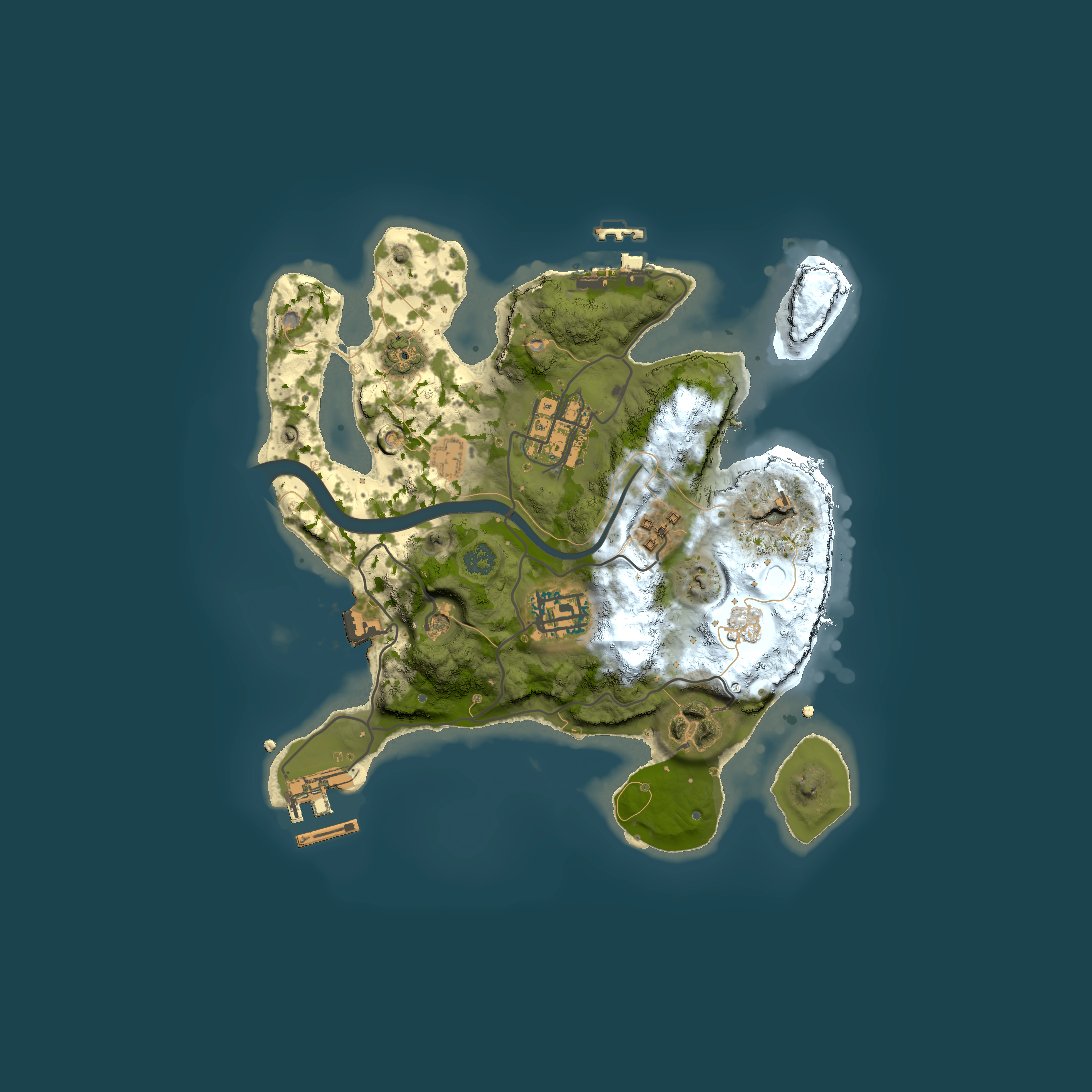 Full top-down render of Rust map seed 1798407415, 2500x2500m