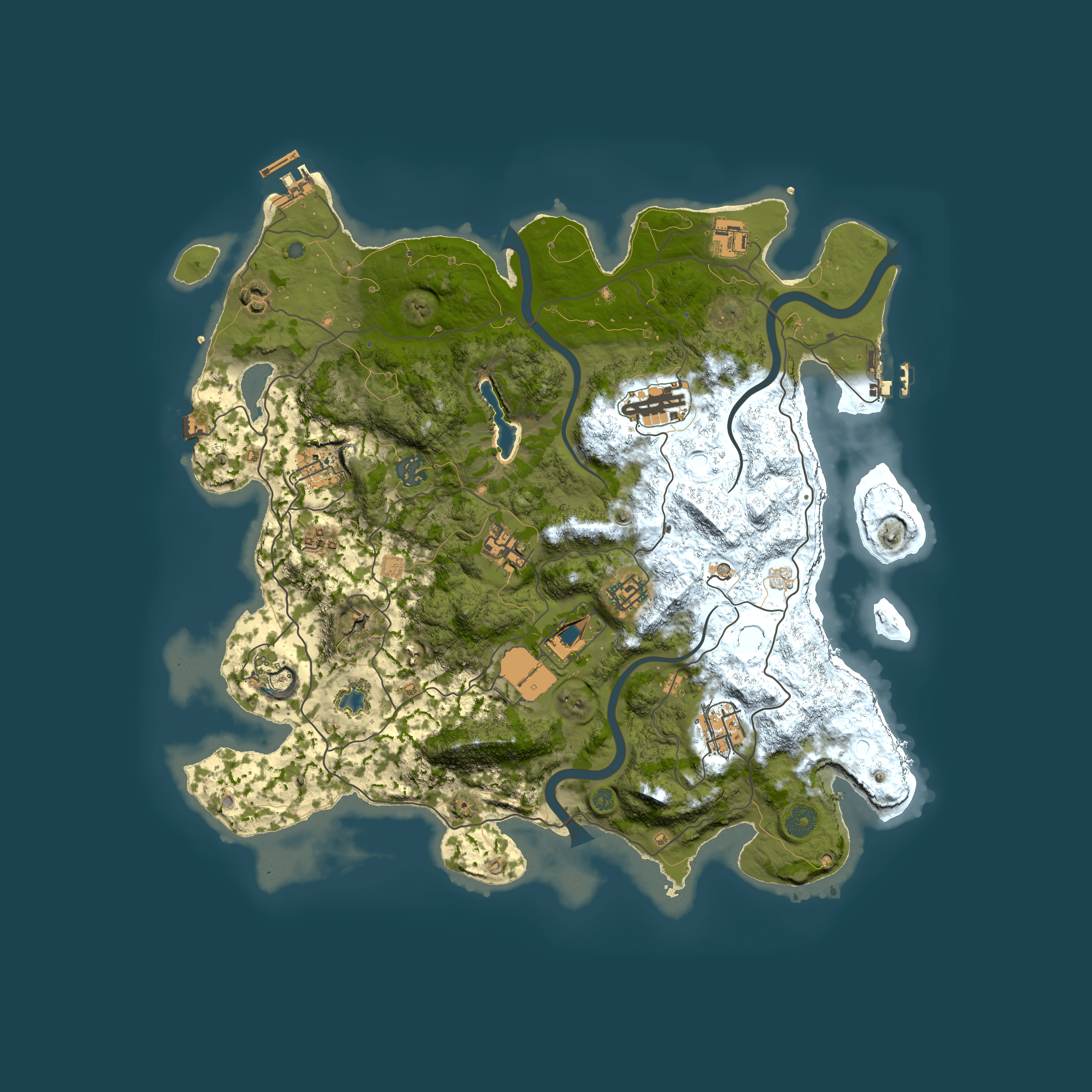 Full top-down render of Rust map seed 1105262982, 4000x4000m