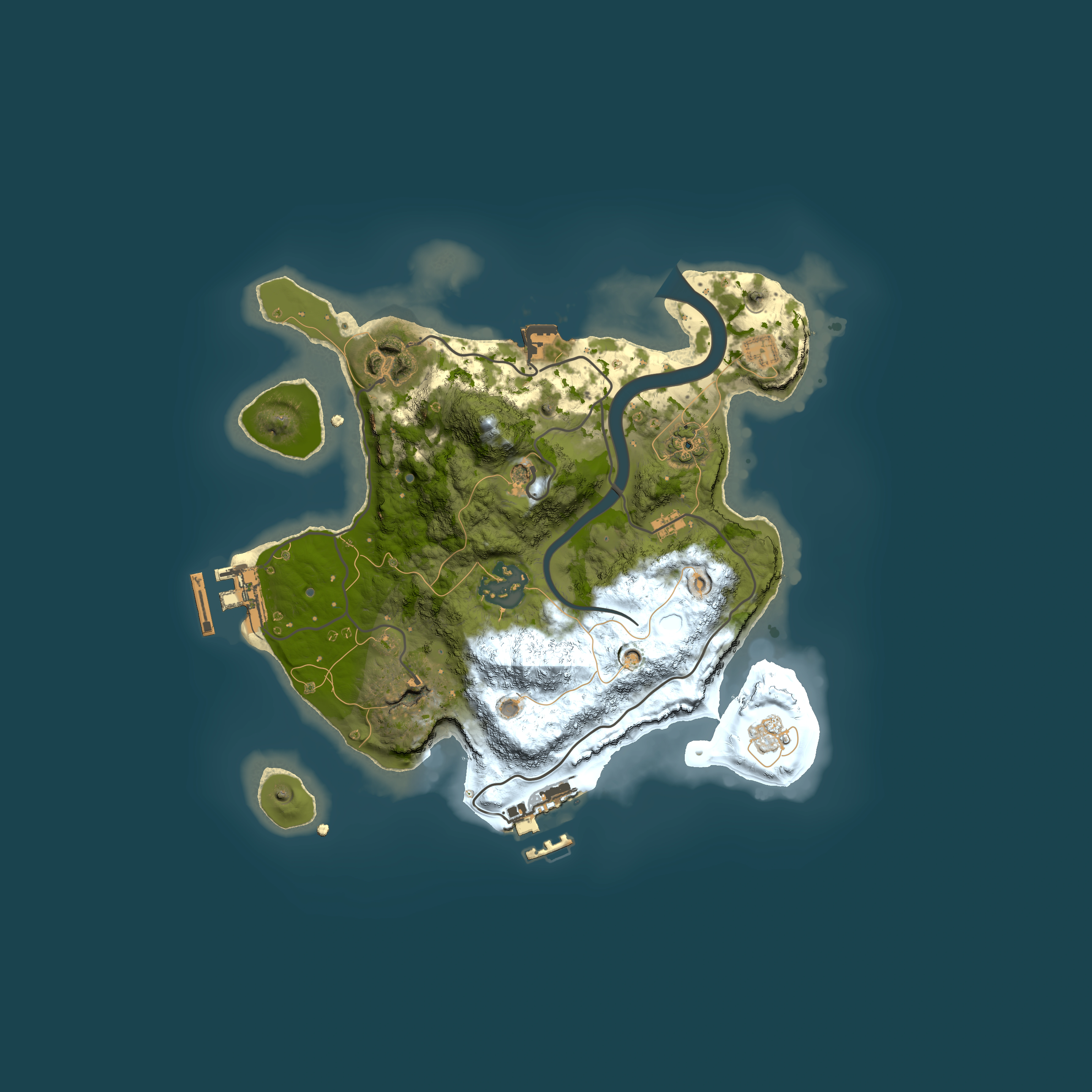 Full top-down render of Rust map seed 919092263, 2500x2500m