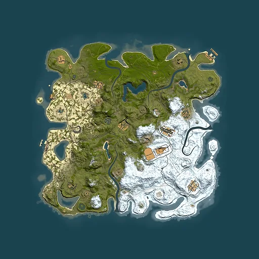 Rust map seed 1909991494, 4500x4500m top-down preview