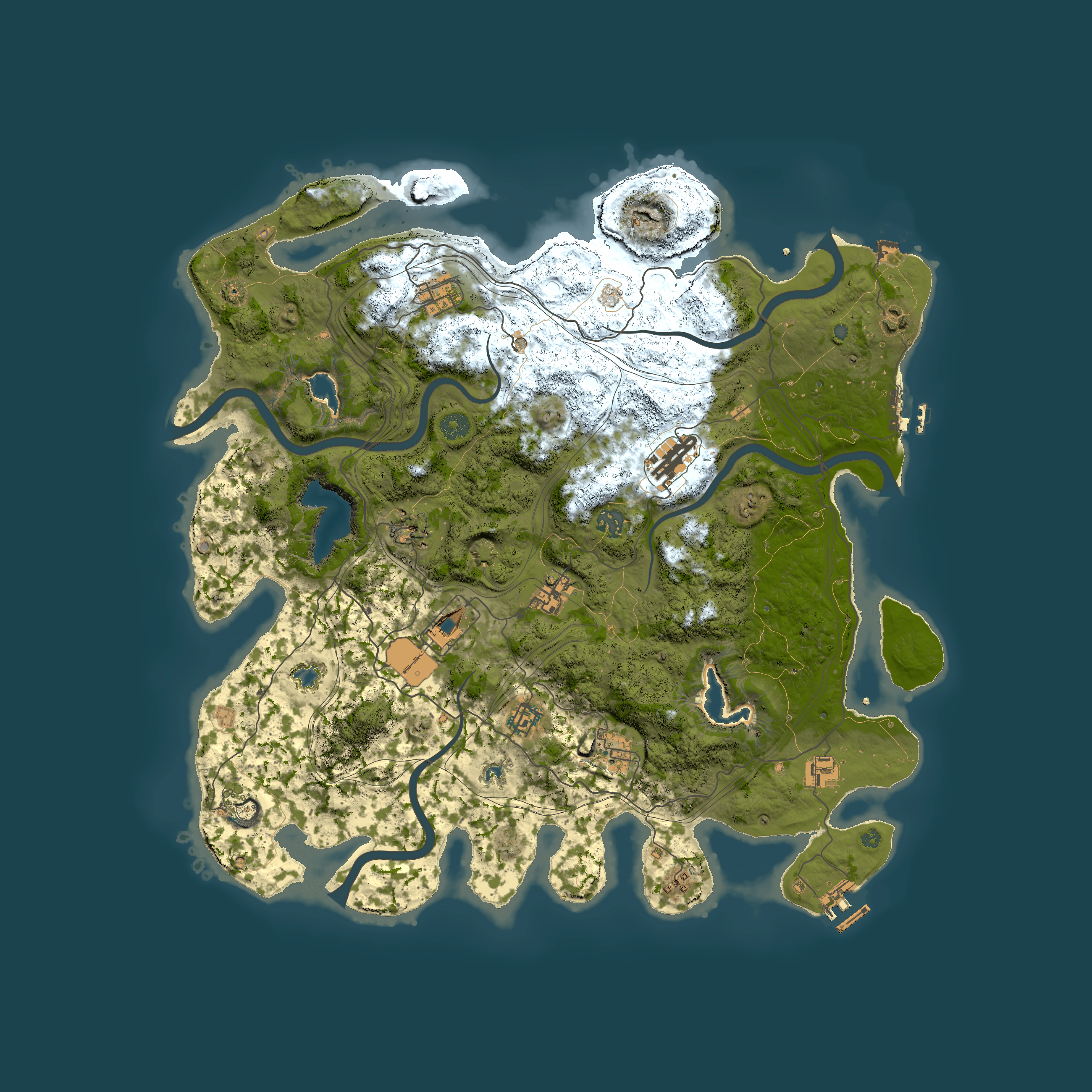 Full top-down render of Rust map seed 175459420, 4500x4500m