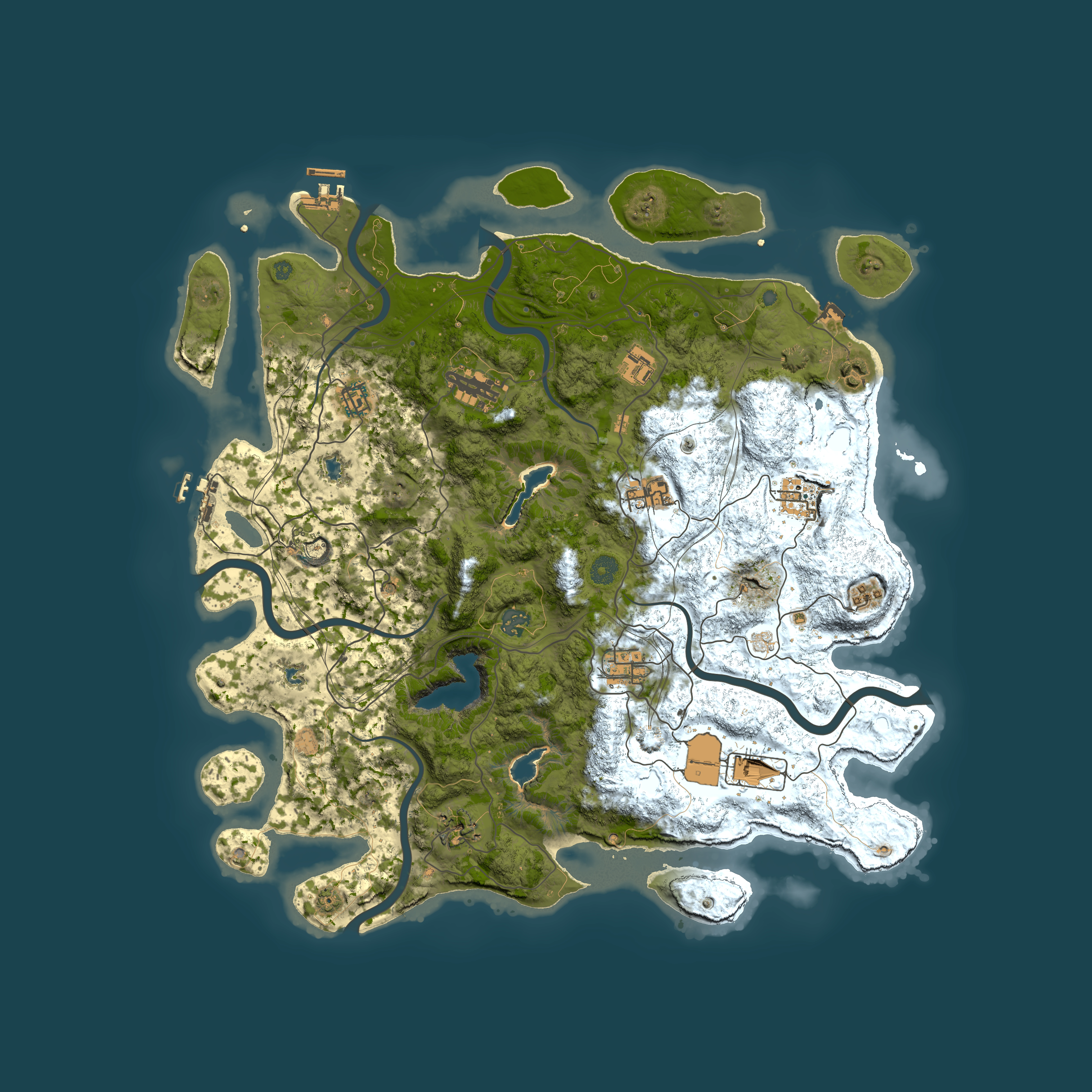 Full top-down render of Rust map seed 30139418, 4500x4500m