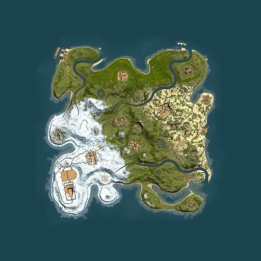 Rust map seed 568191423, 3500x3500m top-down preview