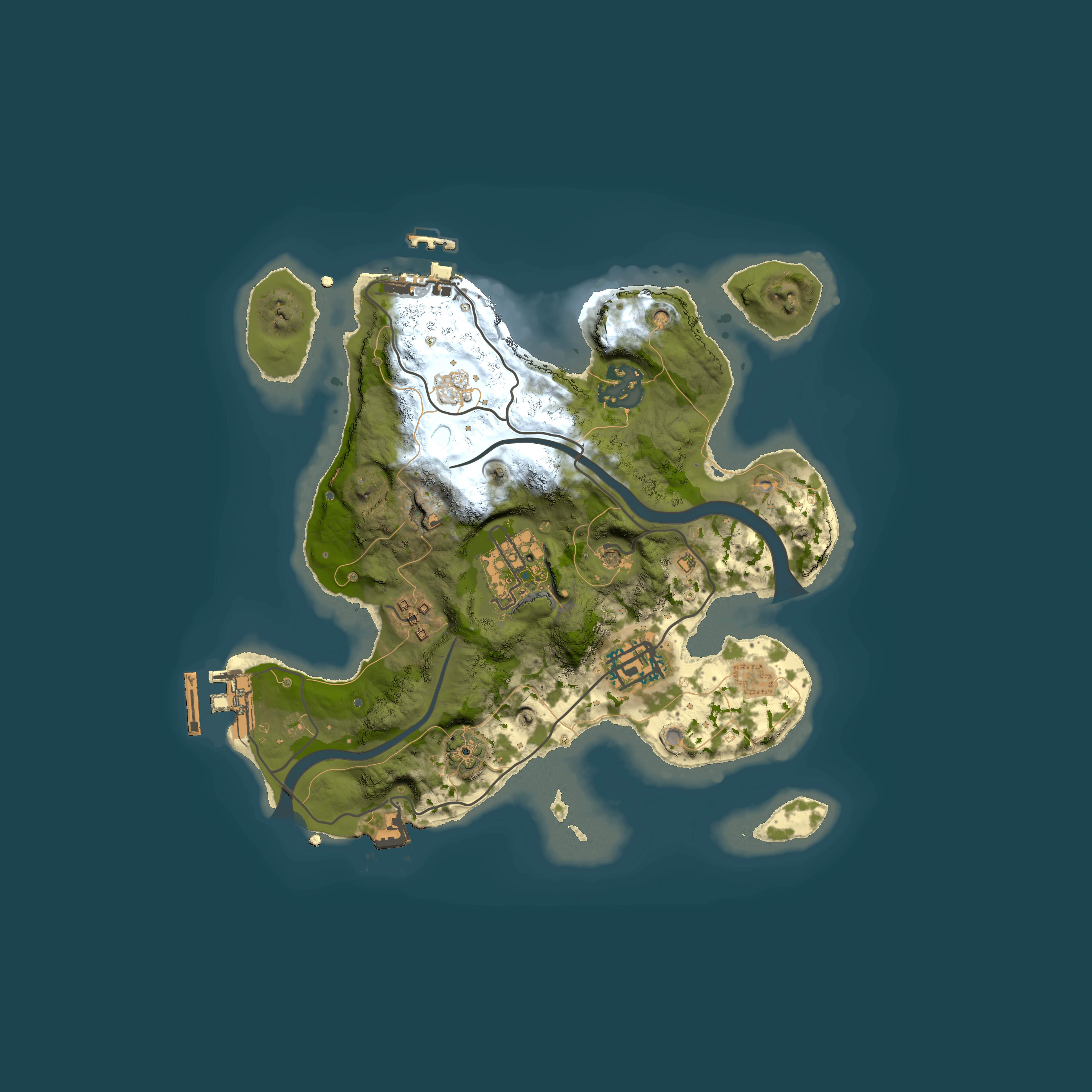 Full top-down render of Rust map seed 258264783, 2500x2500m