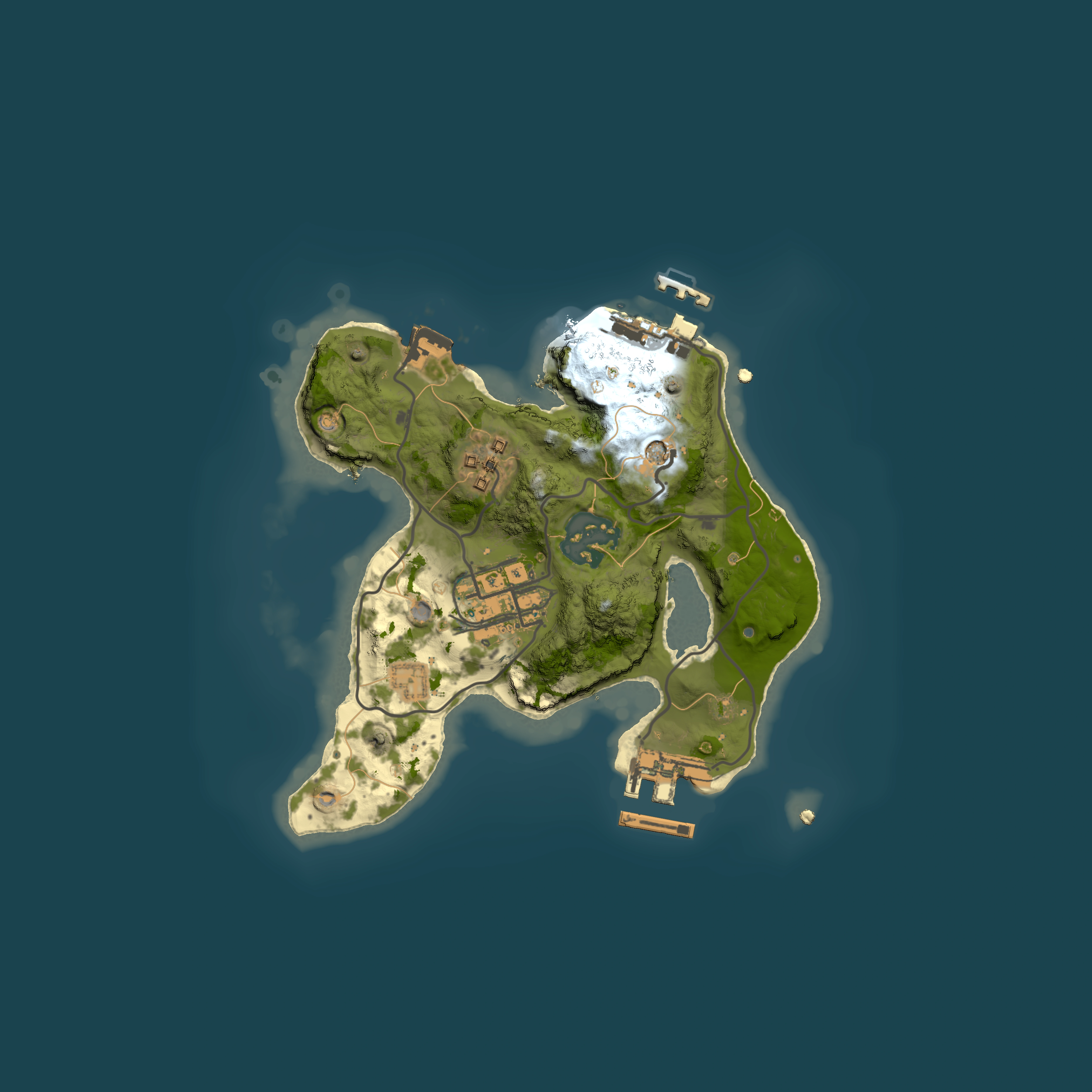 Full top-down render of Rust map seed 2085592127, 2000x2000m