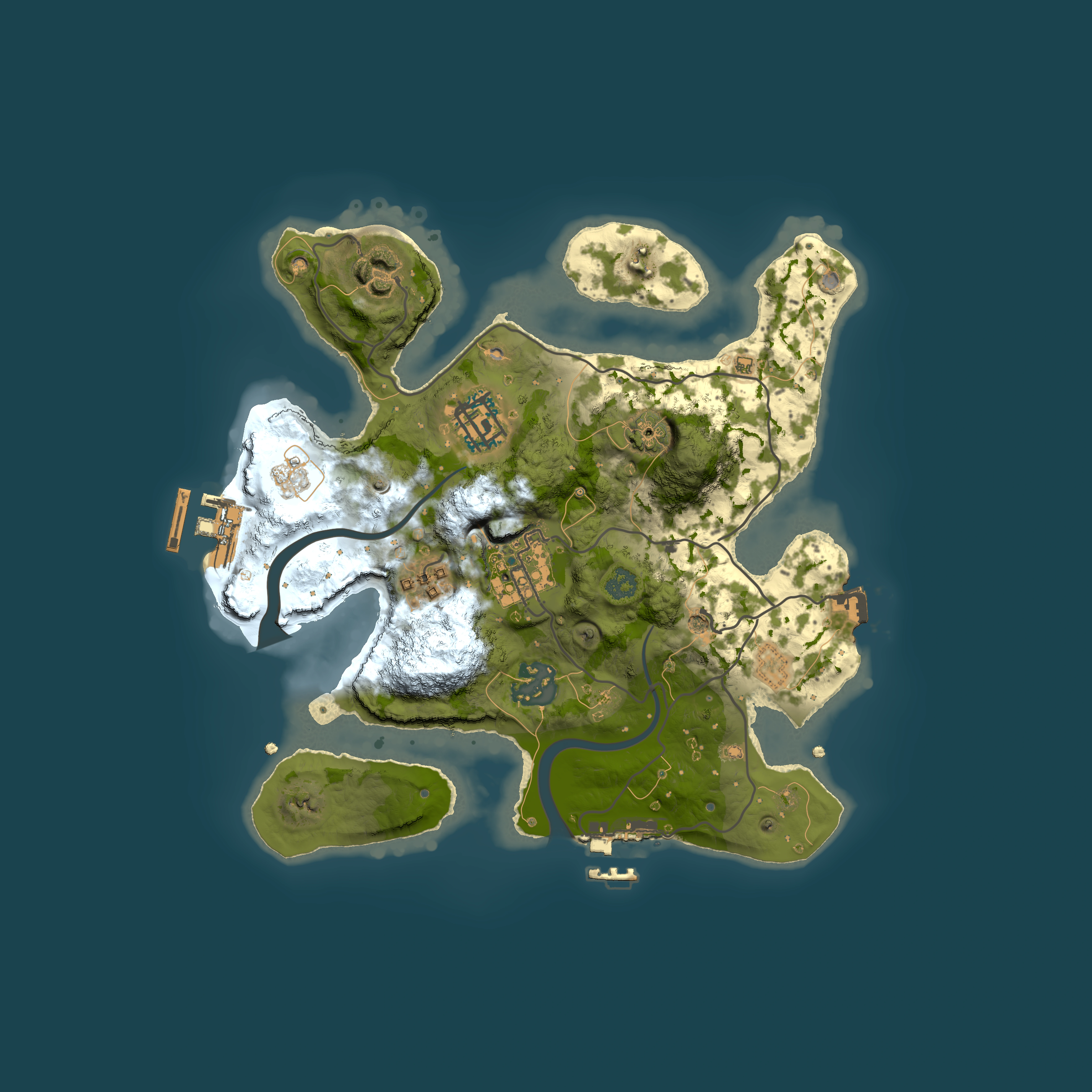 Full top-down render of Rust map seed 1048481072, 2500x2500m