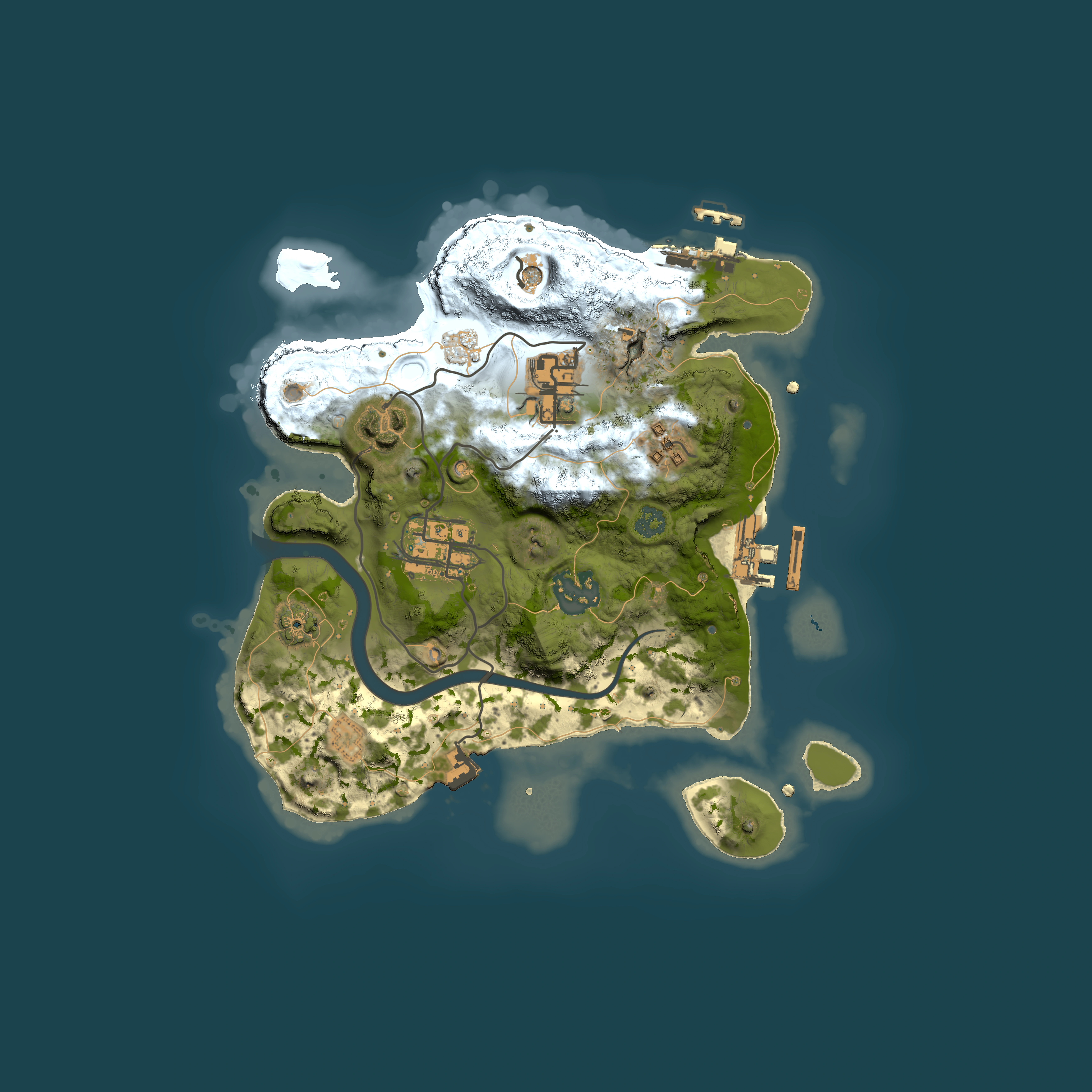 Full top-down render of Rust map seed 1878204337, 2500x2500m