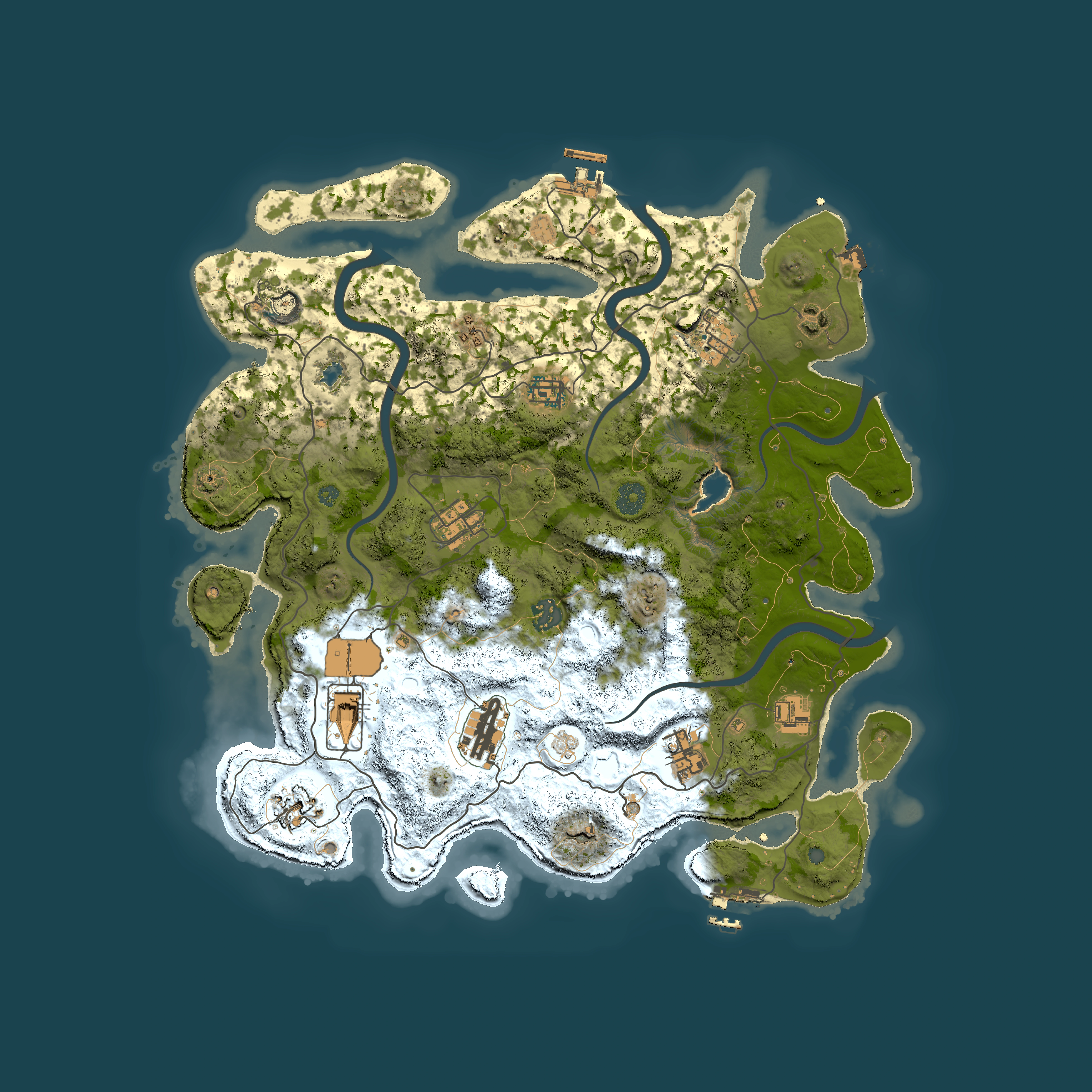 Full top-down render of Rust map seed 1419514772, 4000x4000m