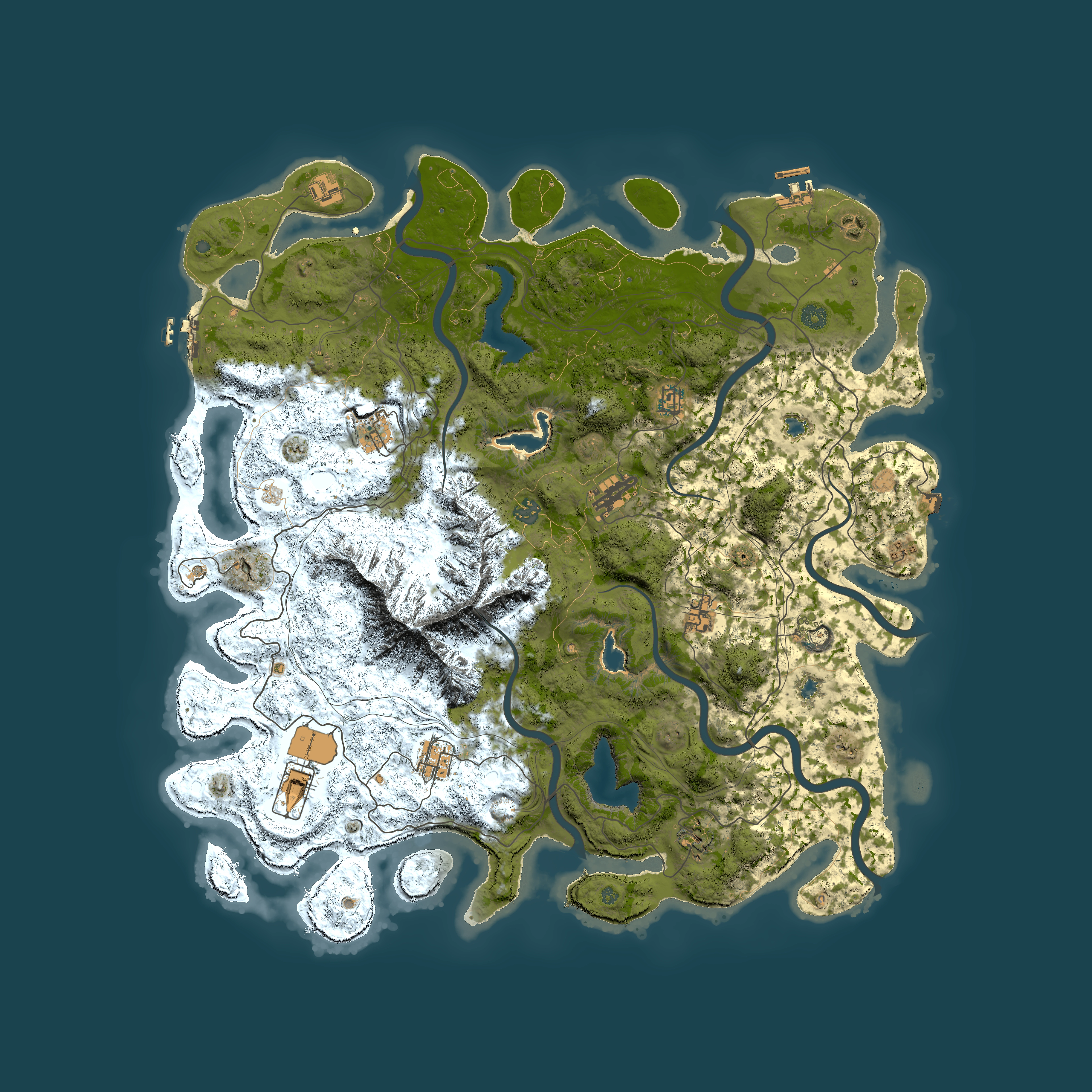 Full top-down render of Rust map seed 804550131, 5000x5000m