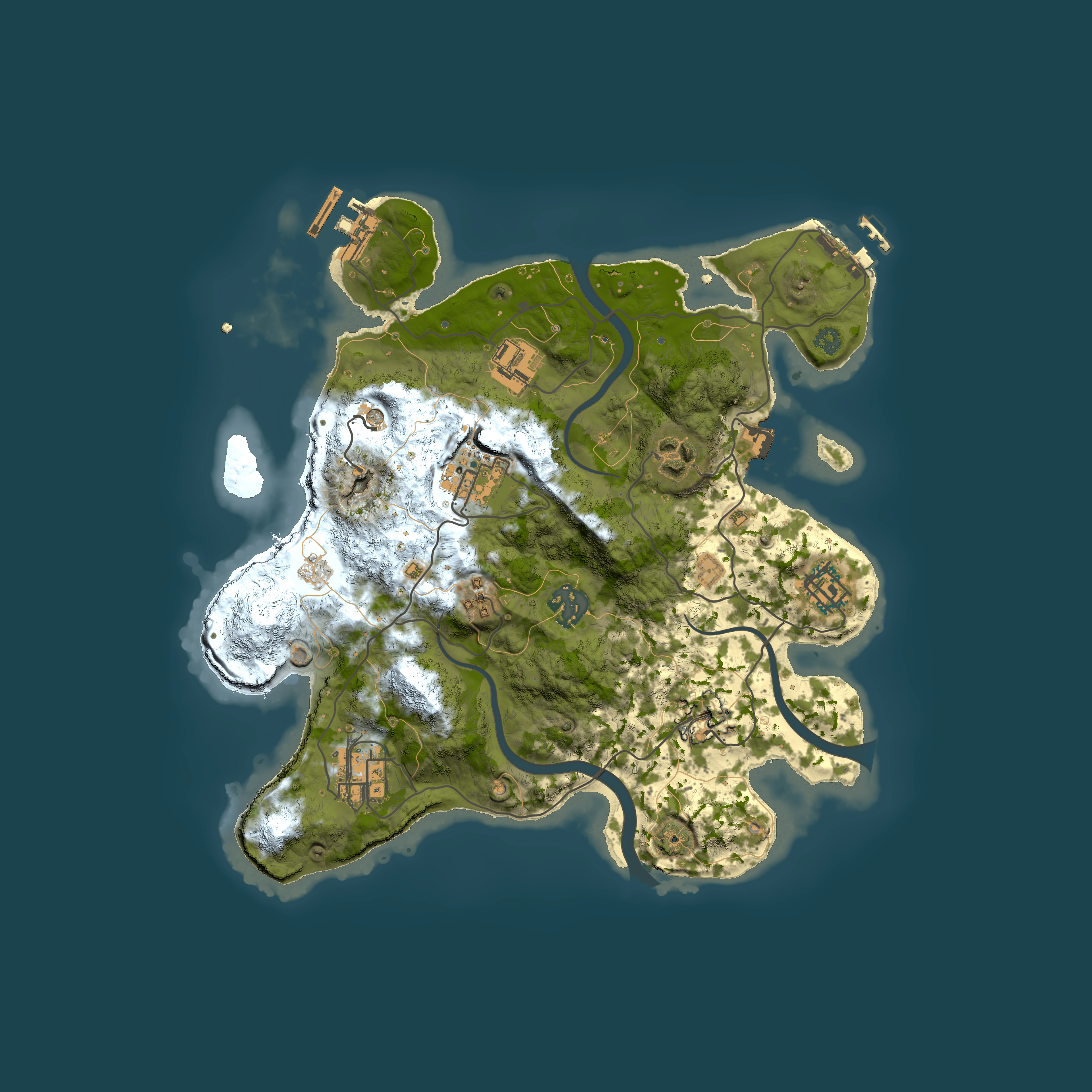 Full top-down render of Rust map seed 789319057, 3000x3000m