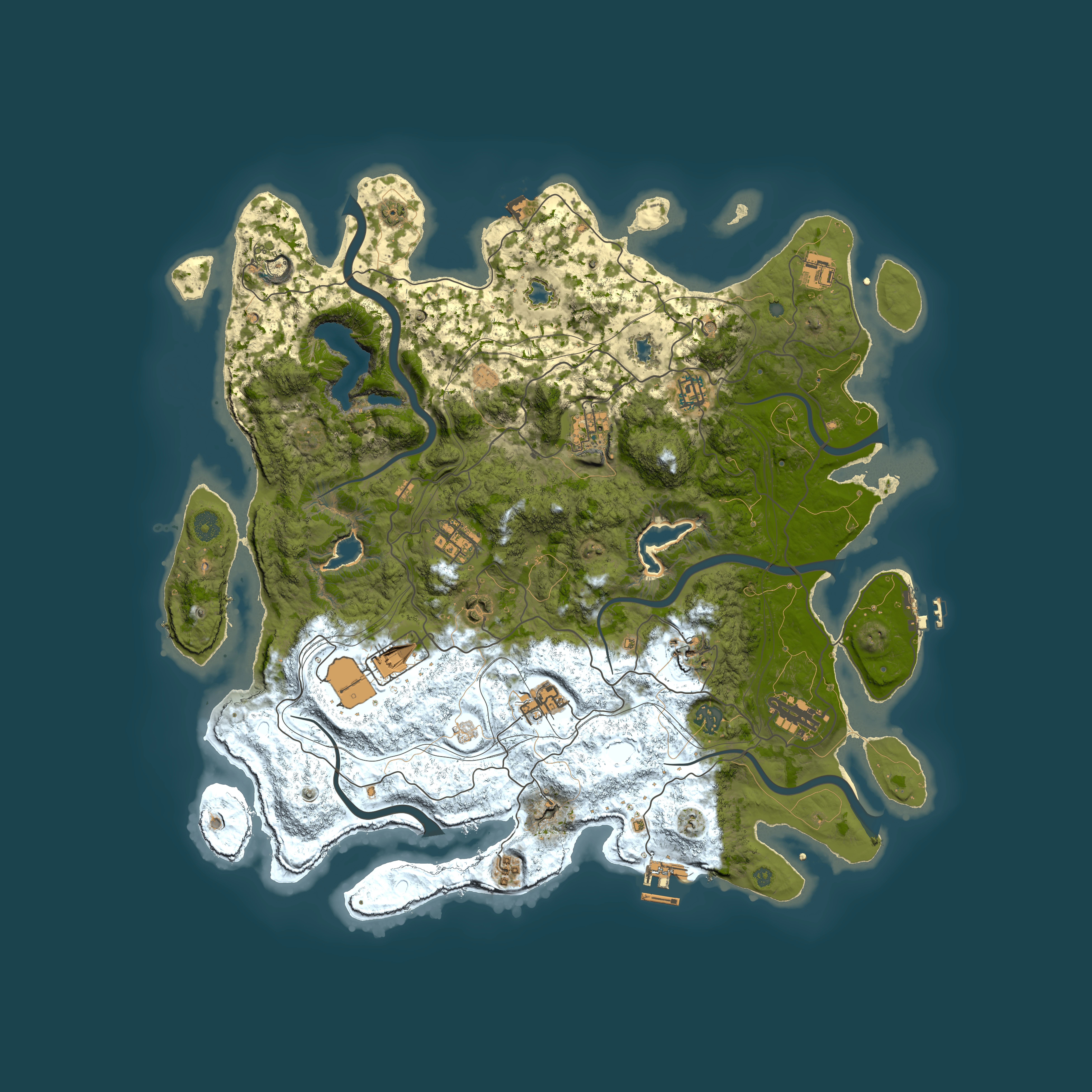Full top-down render of Rust map seed 1030095142, 4500x4500m
