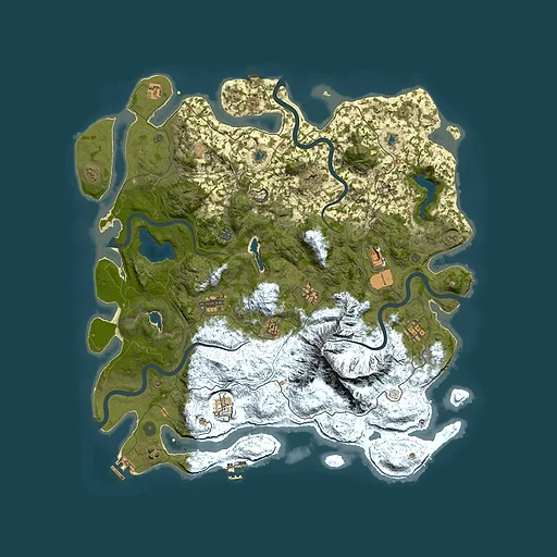 Rust map seed 232347728, 5000x5000m top-down preview