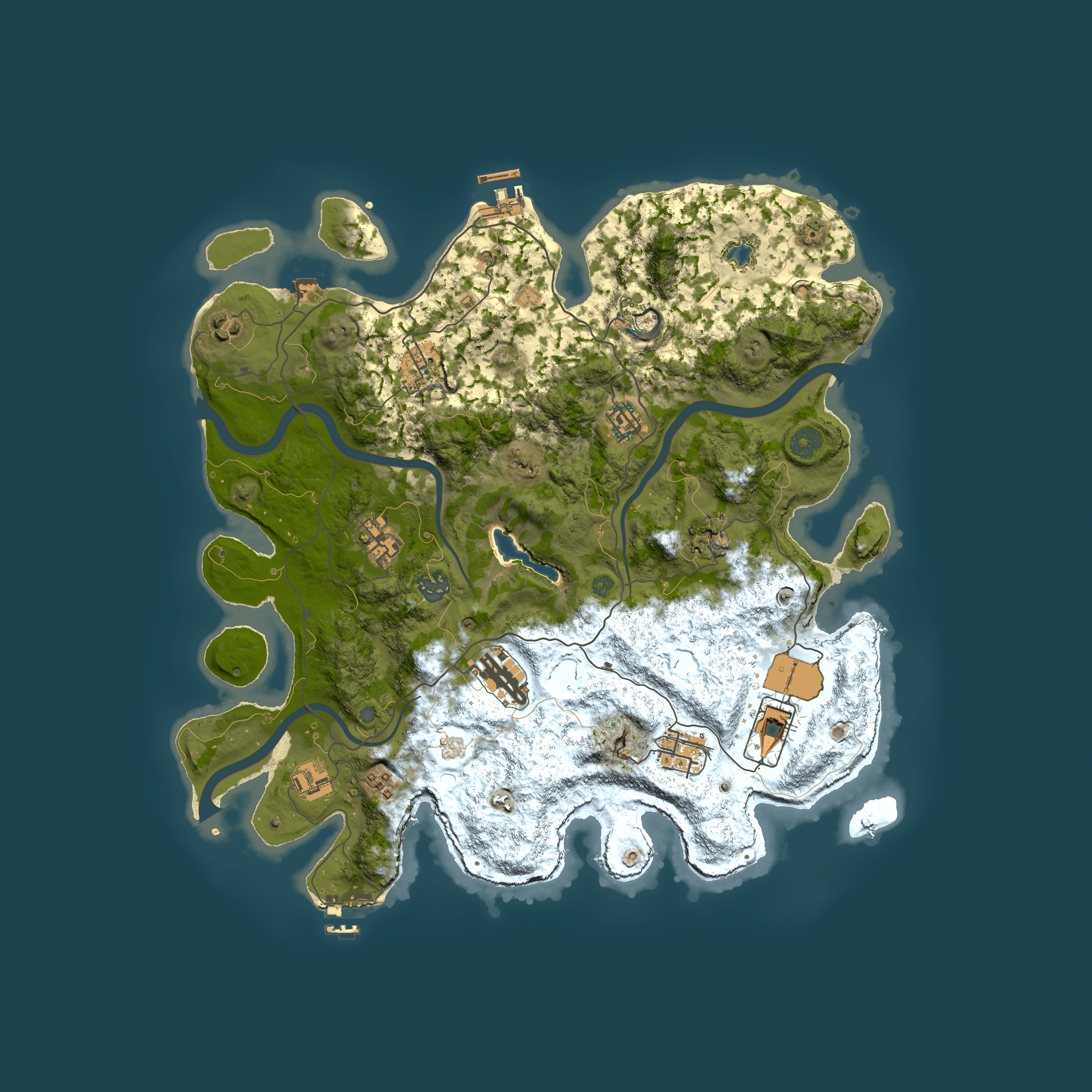 Full top-down render of Rust map seed 649377434, 4000x4000m