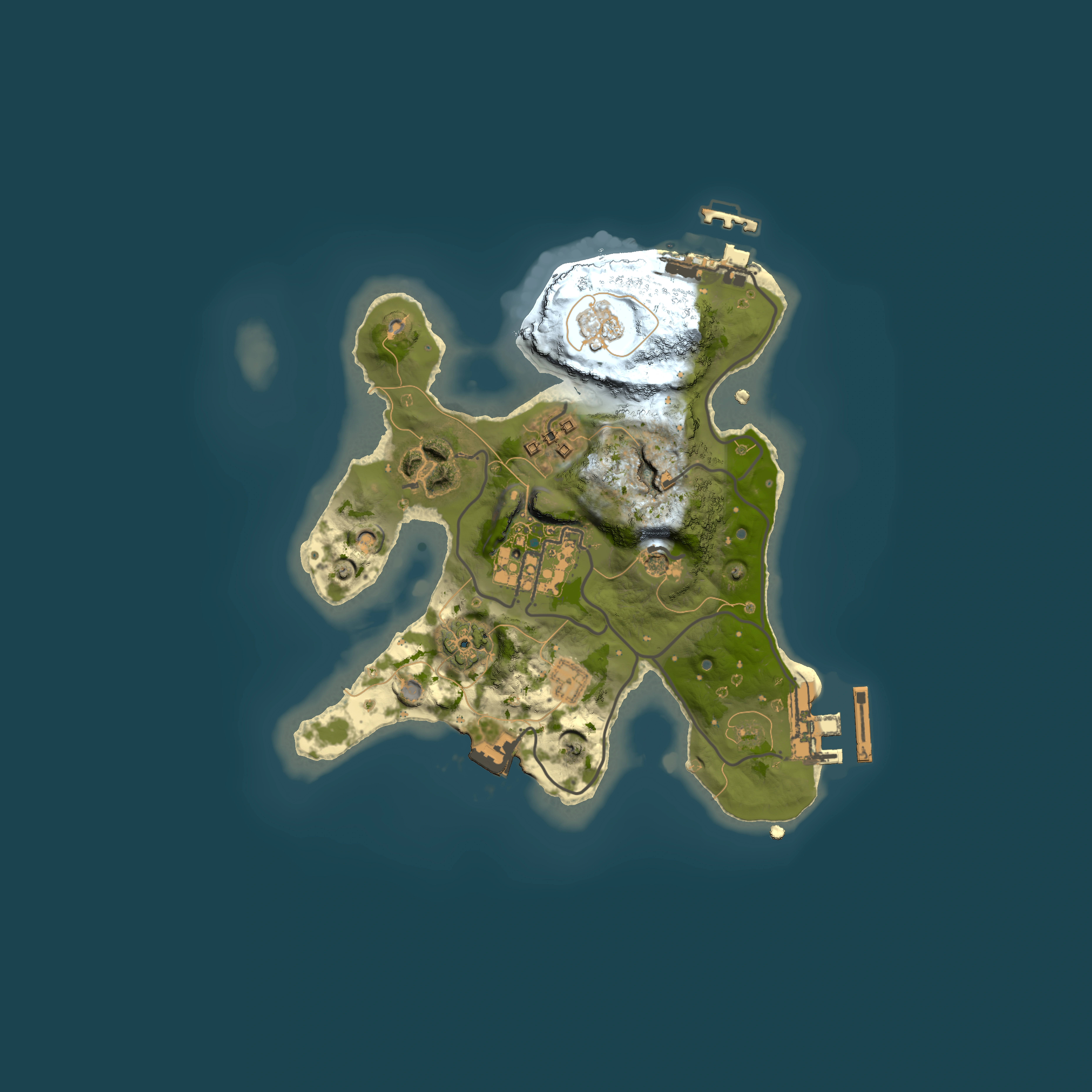 Full top-down render of Rust map seed 1877025645, 2000x2000m