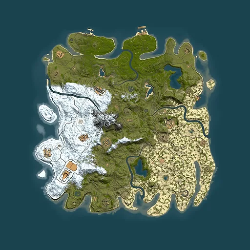 Rust map seed 364441546, 5000x5000m top-down preview