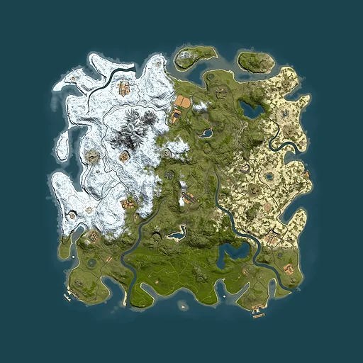 Rust map seed 408911796, 5000x5000m top-down preview