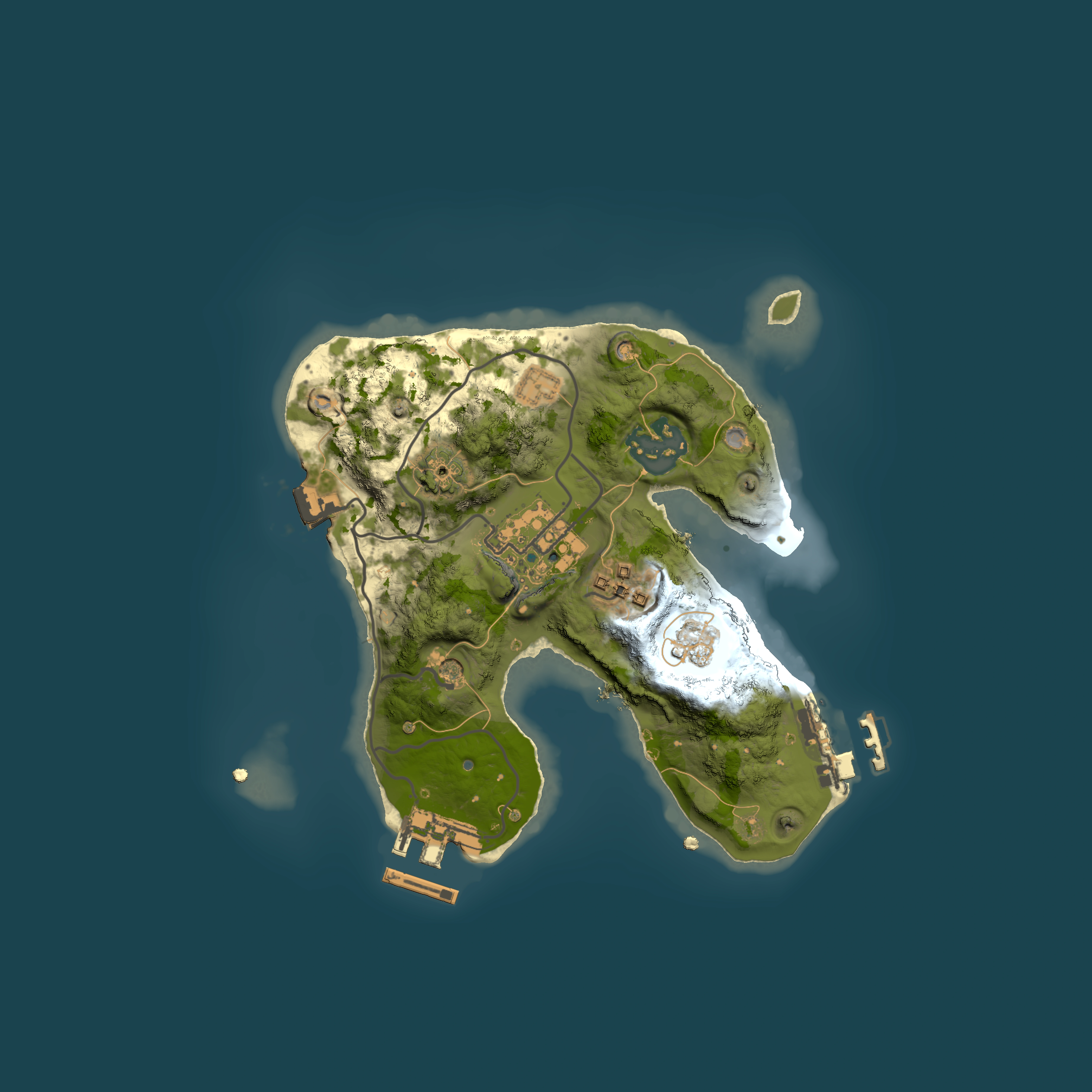 Full top-down render of Rust map seed 649863229, 2000x2000m